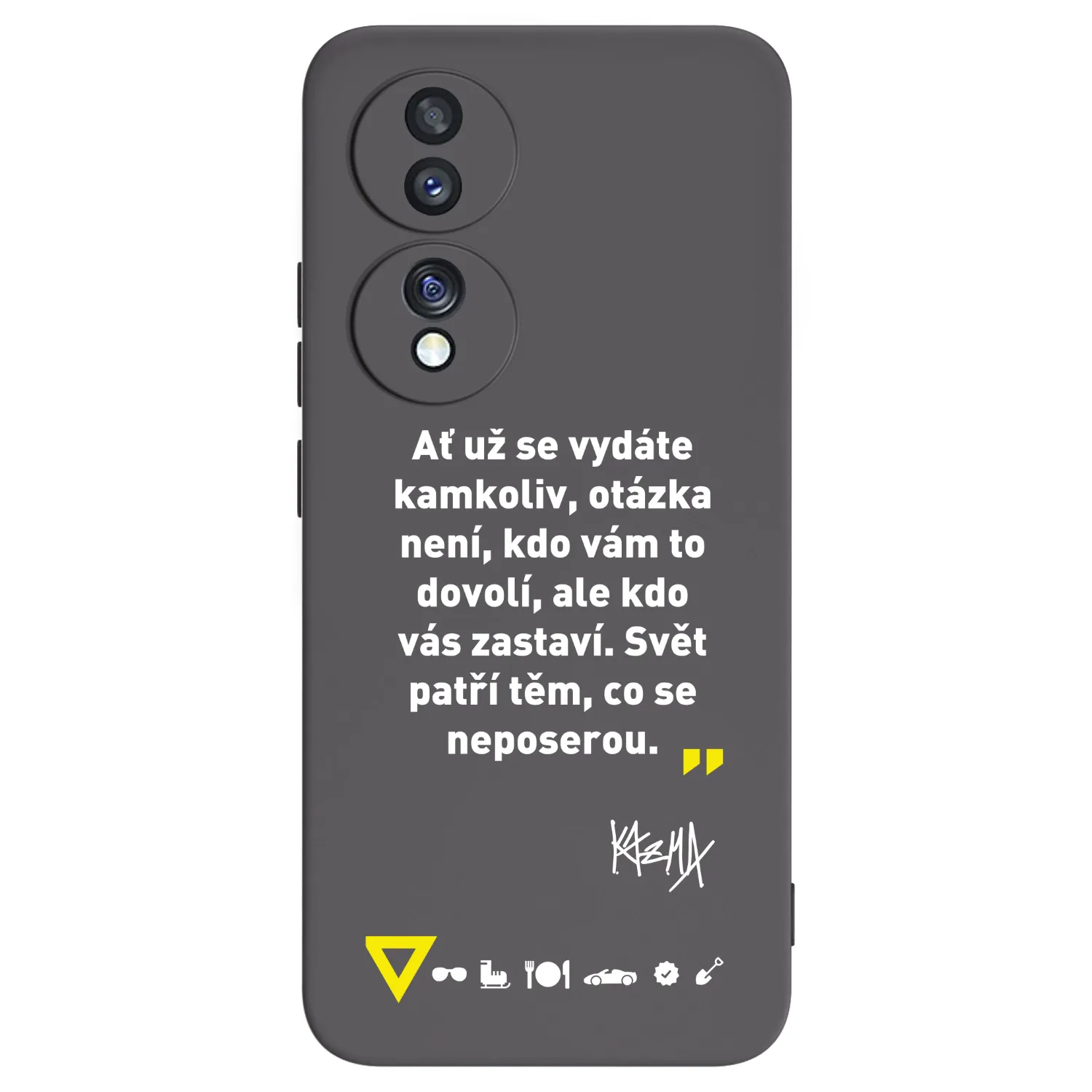 Picasee silikónový čierny obal pre Honor 70 - Kazma - SVĚT PATŘÍ TĚM, CO SE NEPOSEROU
