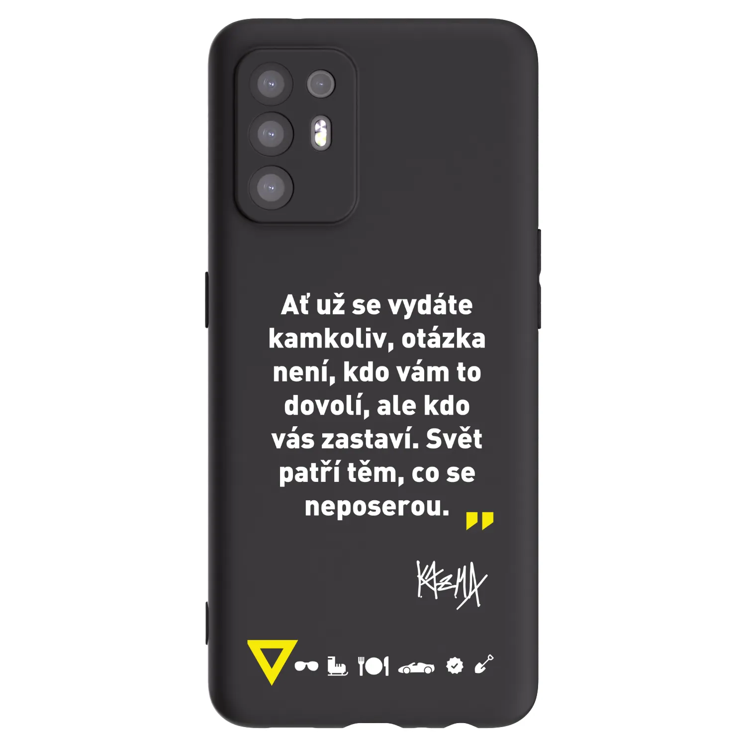 Picasee silikónový čierny obal pre OPPO A94 5G - Kazma - SVĚT PATŘÍ TĚM, CO SE NEPOSEROU
