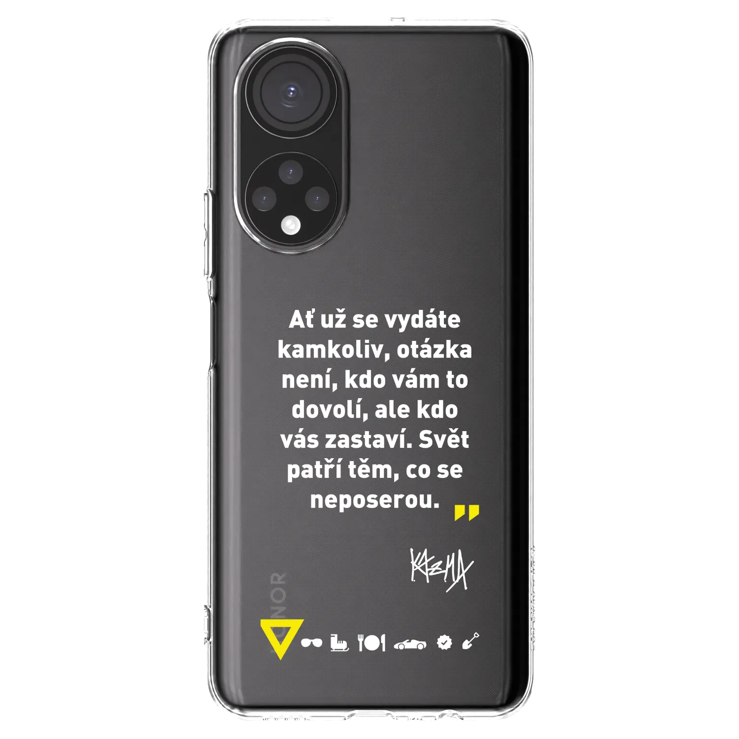 Picasee silikónový prehľadný obal pre Honor X7 - Kazma - SVĚT PATŘÍ TĚM, CO SE NEPOSEROU