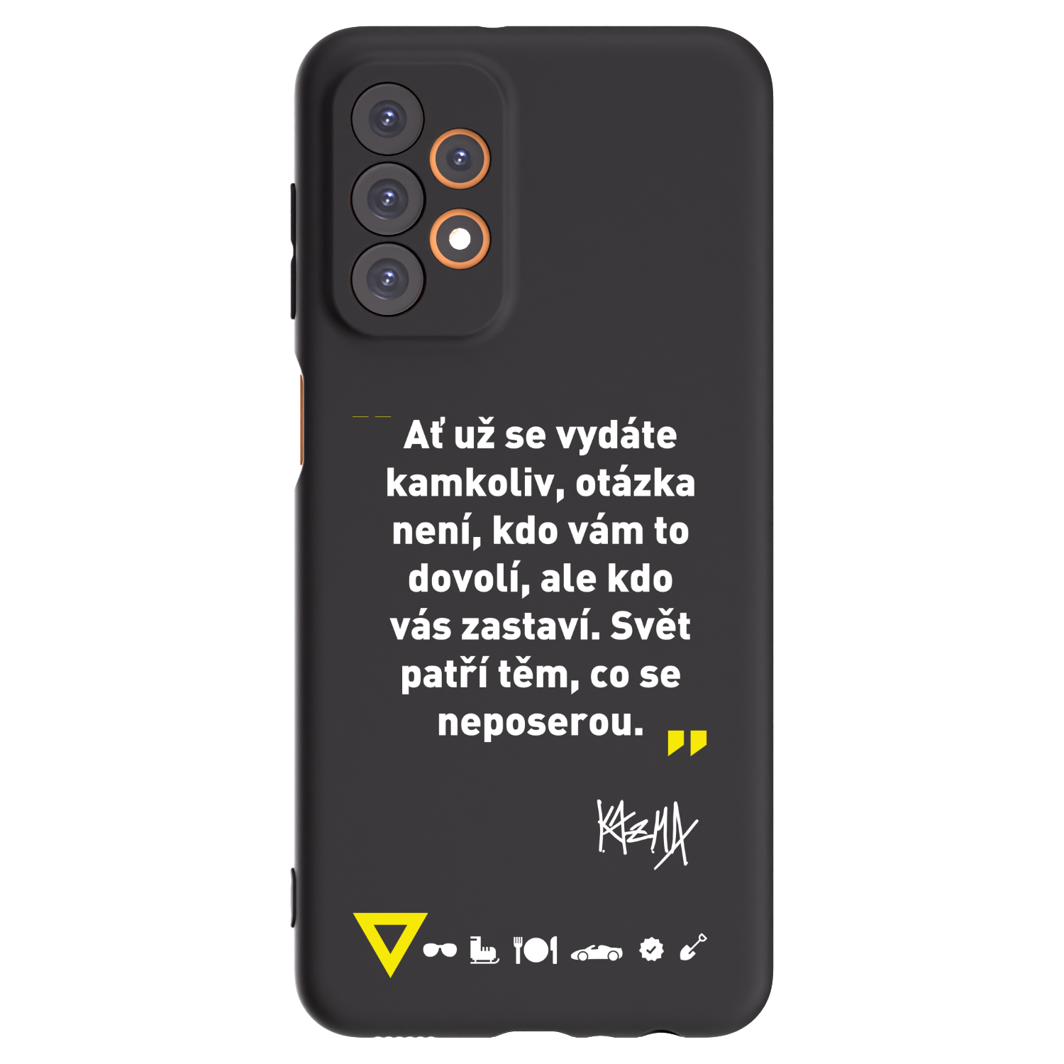 Picasee silikónový čierny obal pre Samsung Galaxy A23 A235F 4G - Kazma - SVĚT PATŘÍ TĚM, CO SE NEPOSEROU