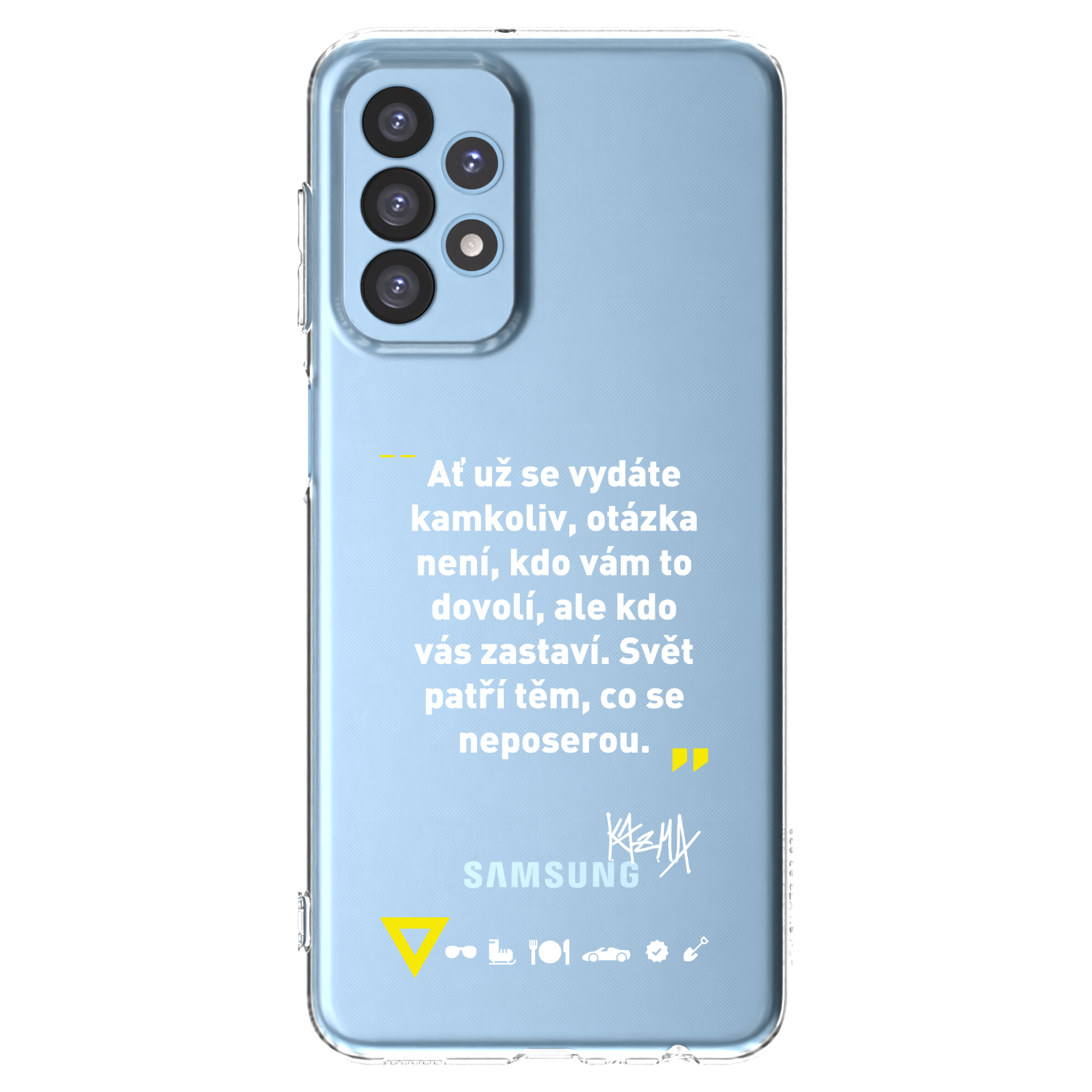 Picasee silikónový prehľadný obal pre Samsung Galaxy A23 A235F 4G - Kazma - SVĚT PATŘÍ TĚM, CO SE NEPOSEROU