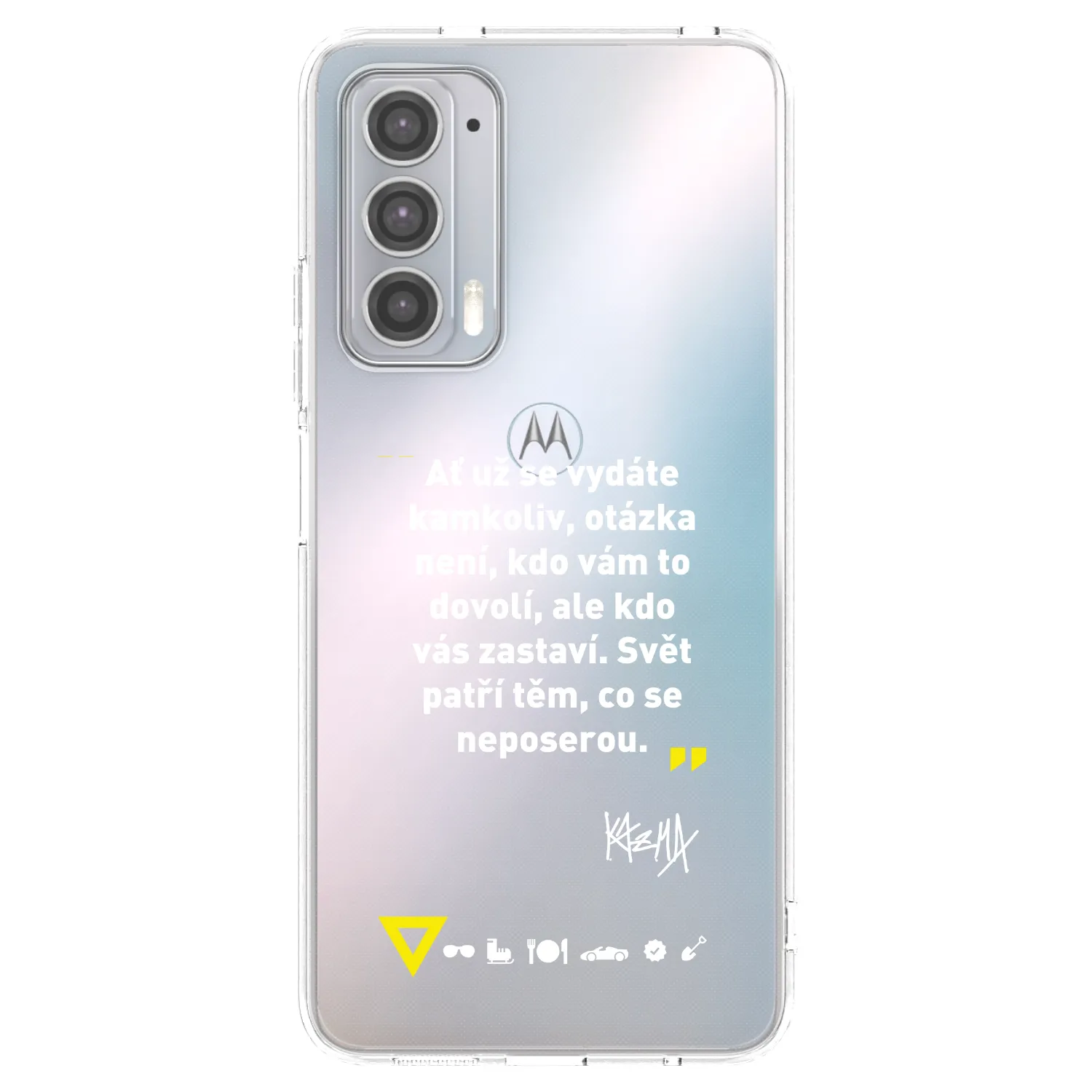 Picasee silikónový prehľadný obal pre Motorola Edge 20 - Kazma - SVĚT PATŘÍ TĚM, CO SE NEPOSEROU