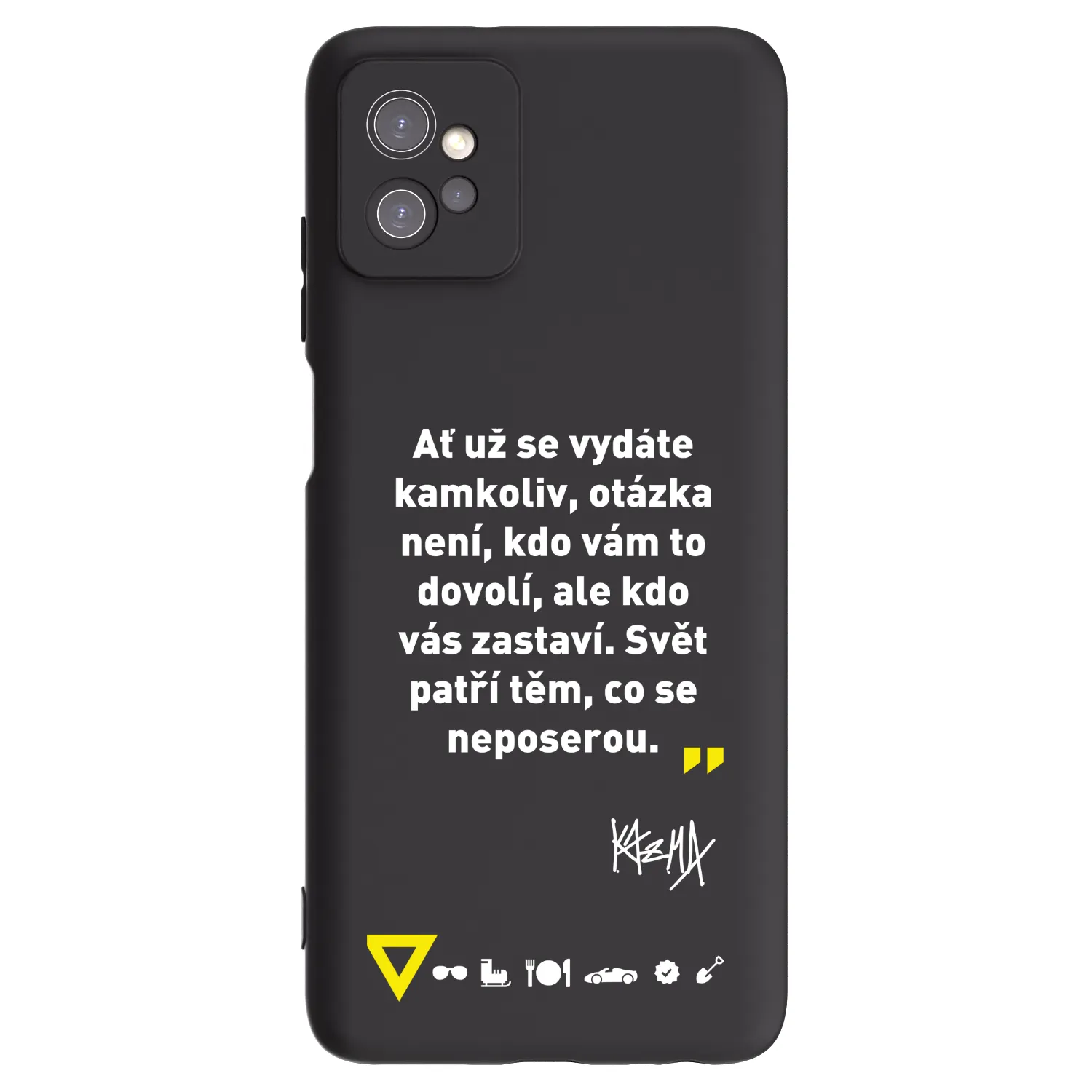 Picasee silikónový čierny obal pre Motorola Moto G32 - Kazma - SVĚT PATŘÍ TĚM, CO SE NEPOSEROU
