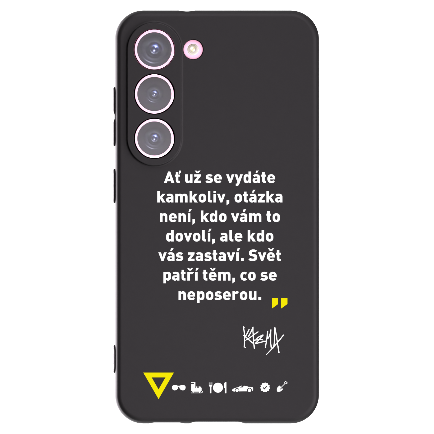 Picasee silikónový čierny obal pre Samsung Galaxy S23 5G - Kazma - SVĚT PATŘÍ TĚM, CO SE NEPOSEROU
