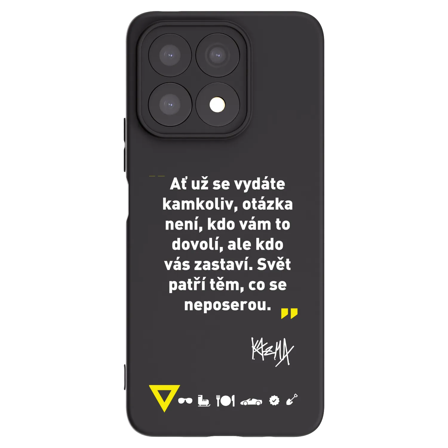 Picasee silikónový čierny obal pre Honor X8a - Kazma - SVĚT PATŘÍ TĚM, CO SE NEPOSEROU