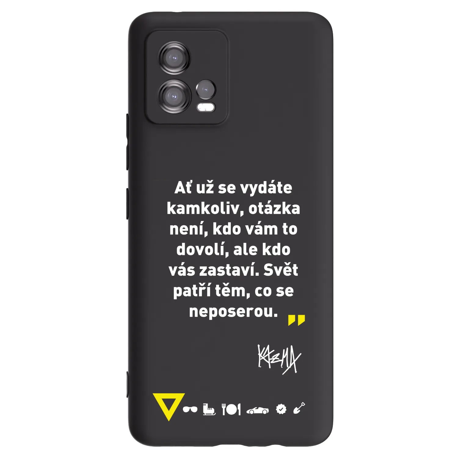 Picasee silikónový čierny obal pre Motorola Moto G72 - Kazma - SVĚT PATŘÍ TĚM, CO SE NEPOSEROU