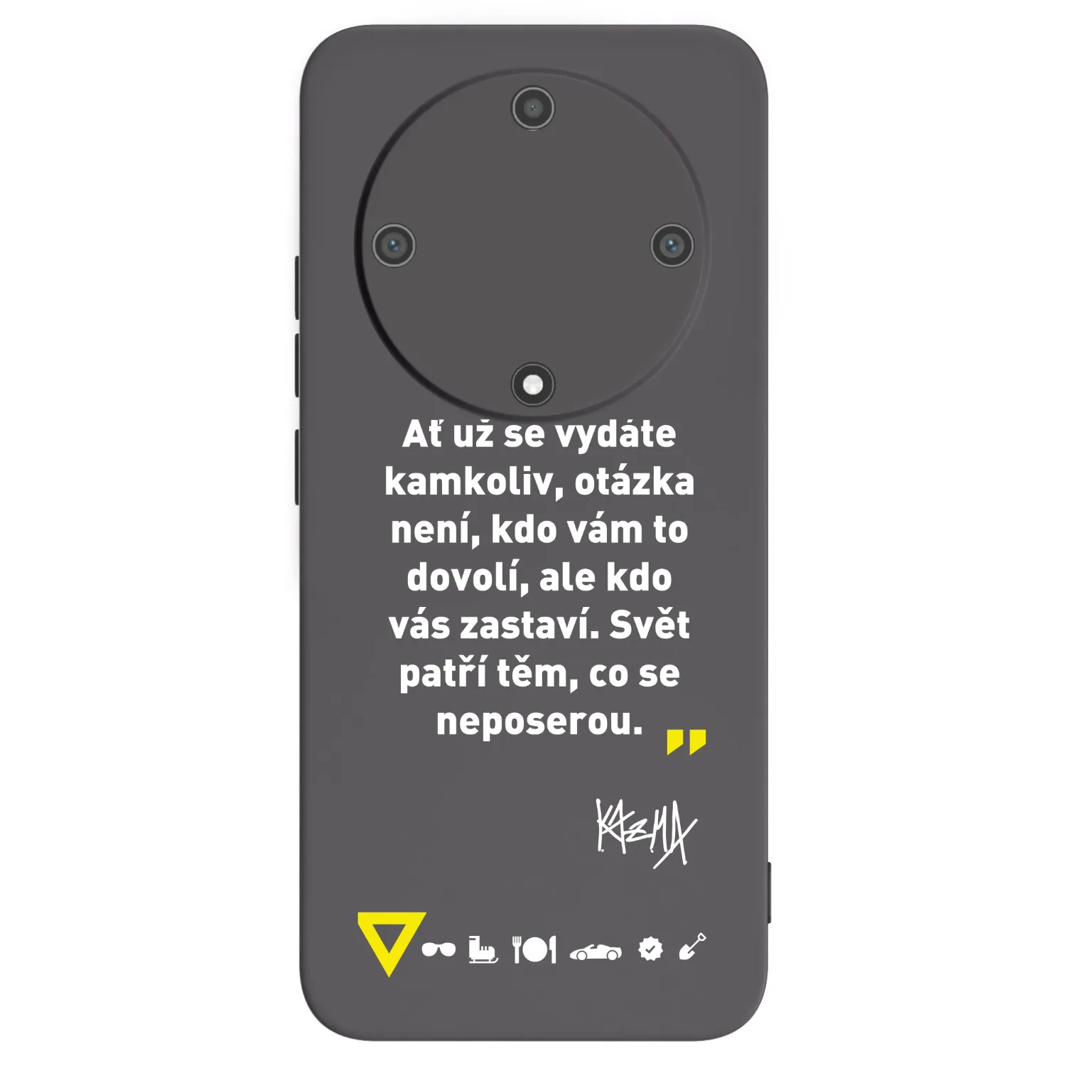 Picasee silikónový čierny obal pre Honor Magic5 Lite 5G - Kazma - SVĚT PATŘÍ TĚM, CO SE NEPOSEROU