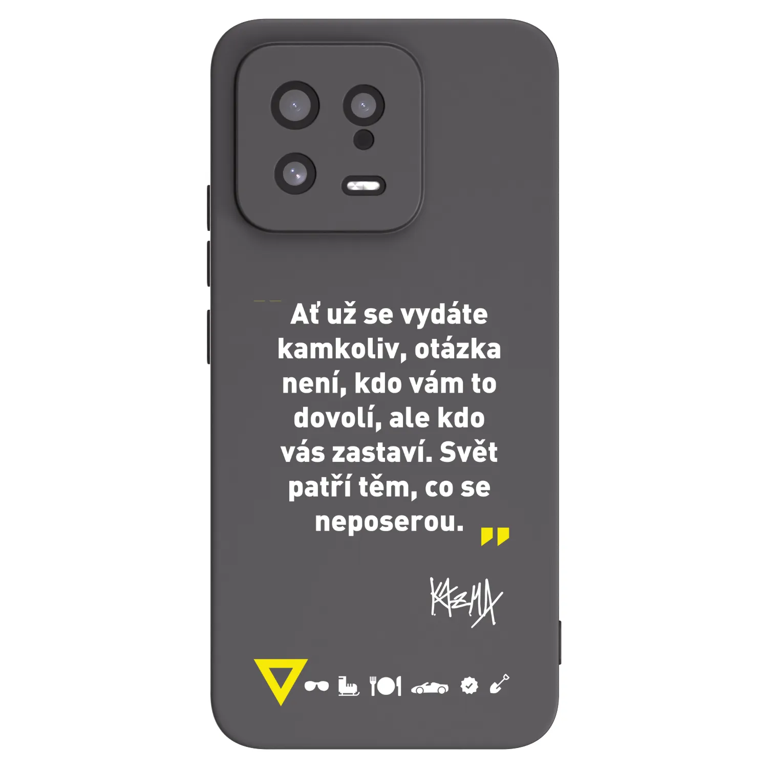 Silikónový čierny obal pre Xiaomi 13 - Kazma - SVĚT PATŘÍ TĚM, CO SE NEPOSEROU