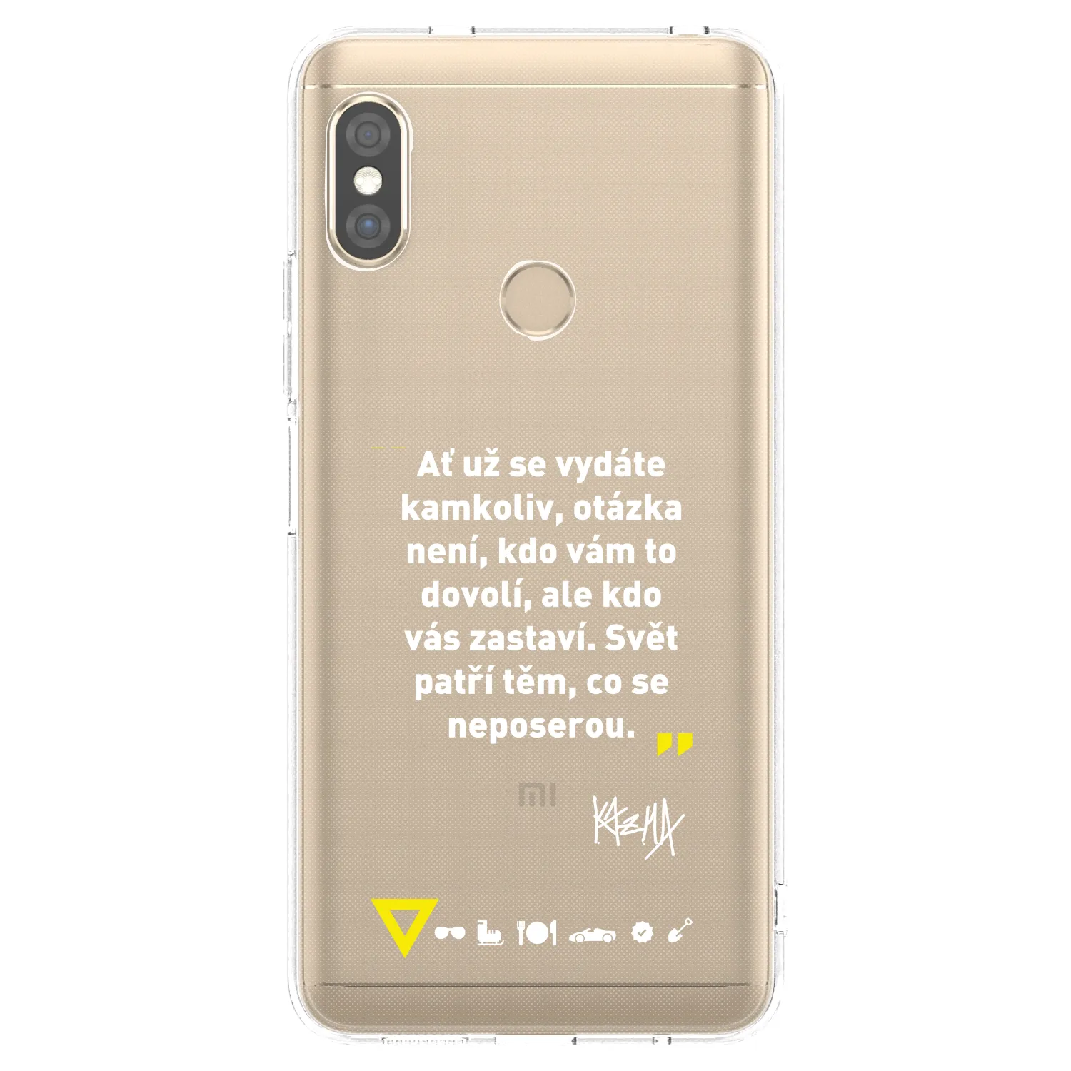 Picasee silikónový prehľadný obal pre Xiaomi Redmi Note 5 Global - Kazma - SVĚT PATŘÍ TĚM, CO SE NEPOSEROU