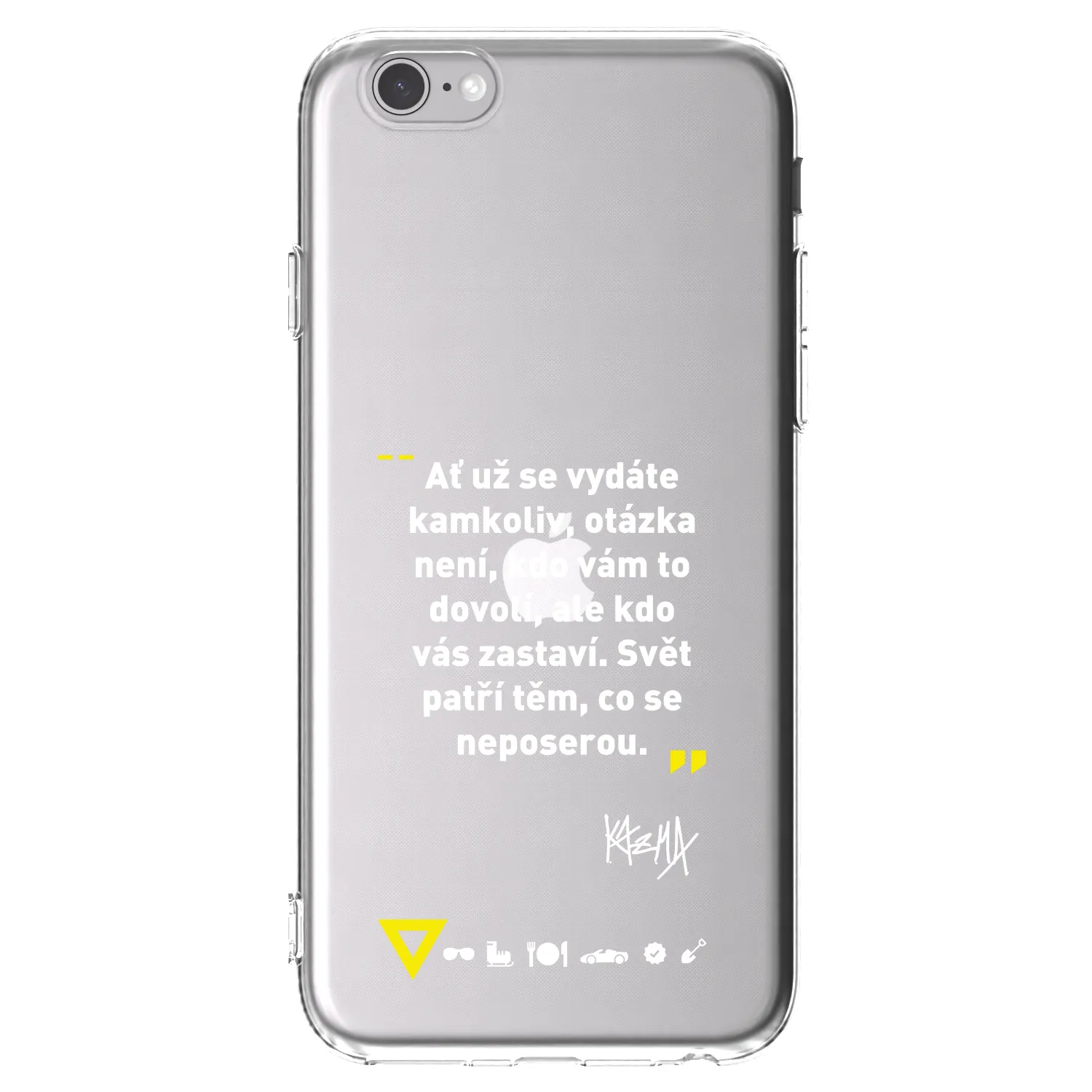 Picasee silikónový prehľadný obal pre Apple iPhone 6/6S - Kazma - SVĚT PATŘÍ TĚM, CO SE NEPOSEROU