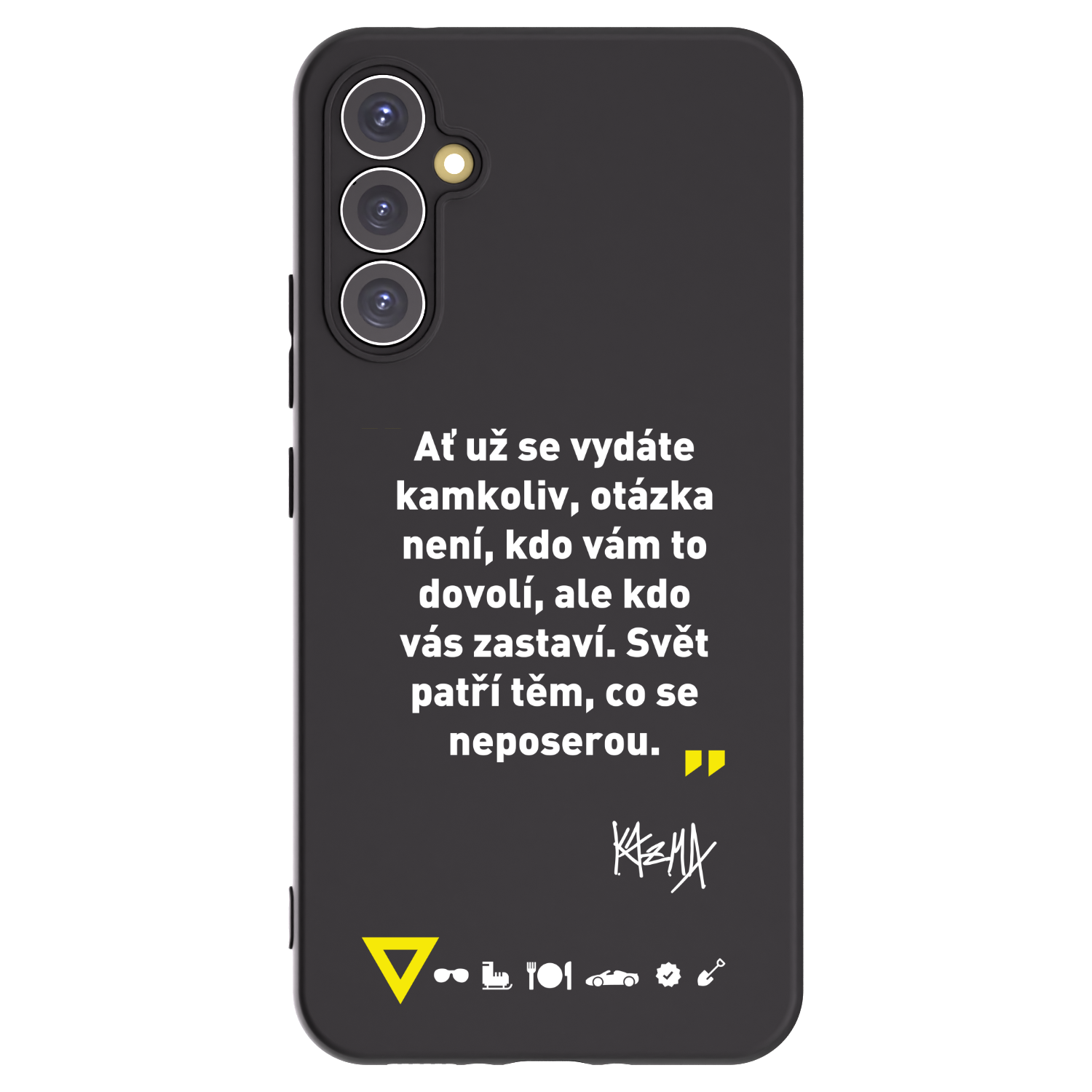 Picasee silikónový čierny obal pre Samsung Galaxy A34 5G A346B - Kazma - SVĚT PATŘÍ TĚM, CO SE NEPOSEROU