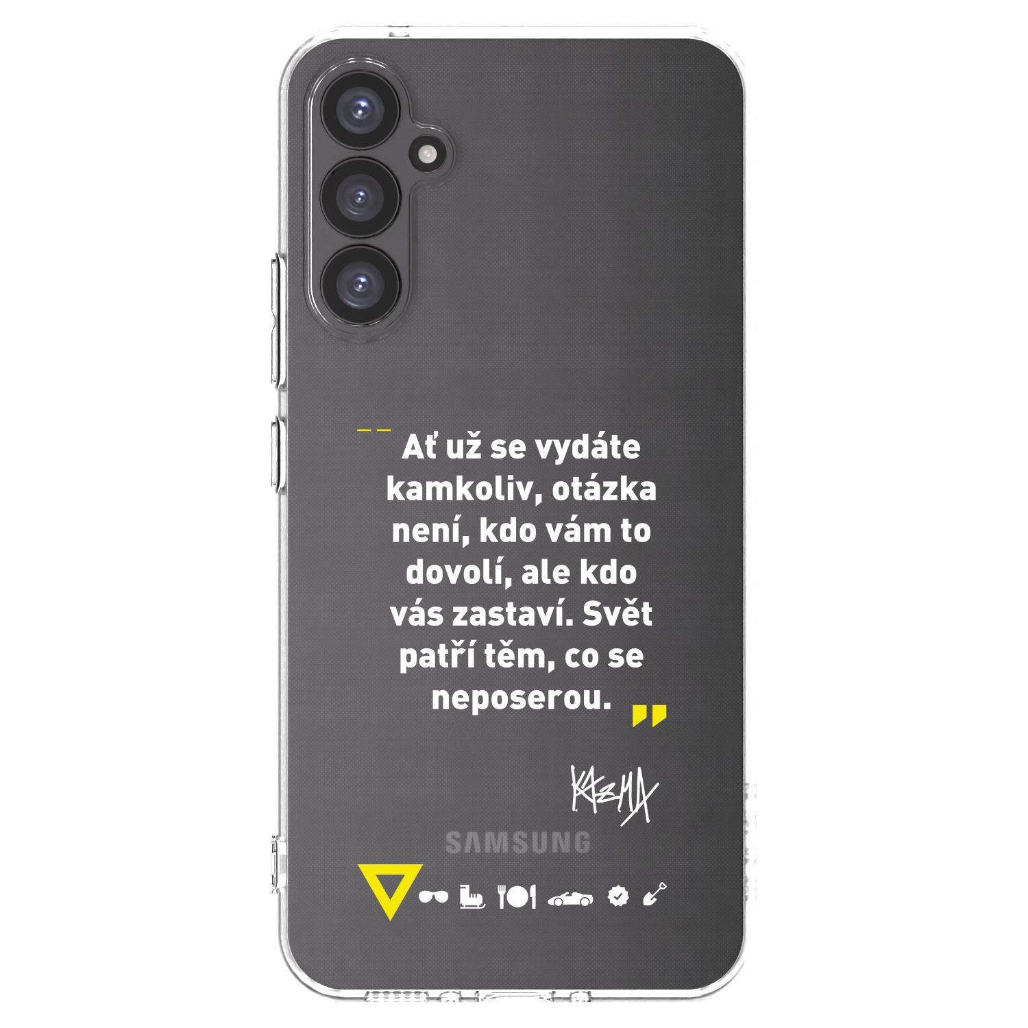 Picasee silikónový prehľadný obal pre Samsung Galaxy A34 5G A346B - Kazma - SVĚT PATŘÍ TĚM, CO SE NEPOSEROU