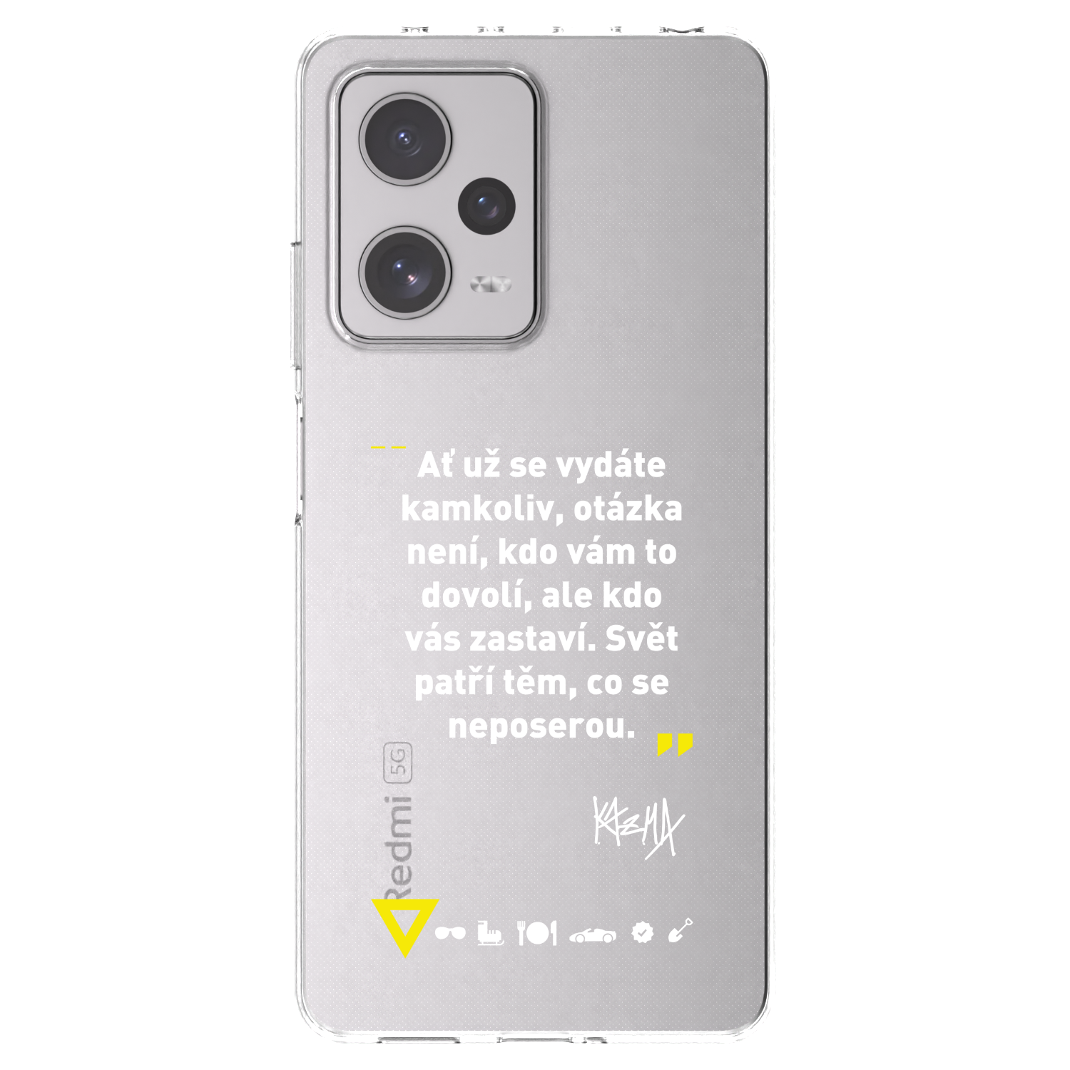 Picasee silikónový prehľadný obal pre Xiaomi Redmi Note 12 Pro+ 5G - Kazma - SVĚT PATŘÍ TĚM, CO SE NEPOSEROU