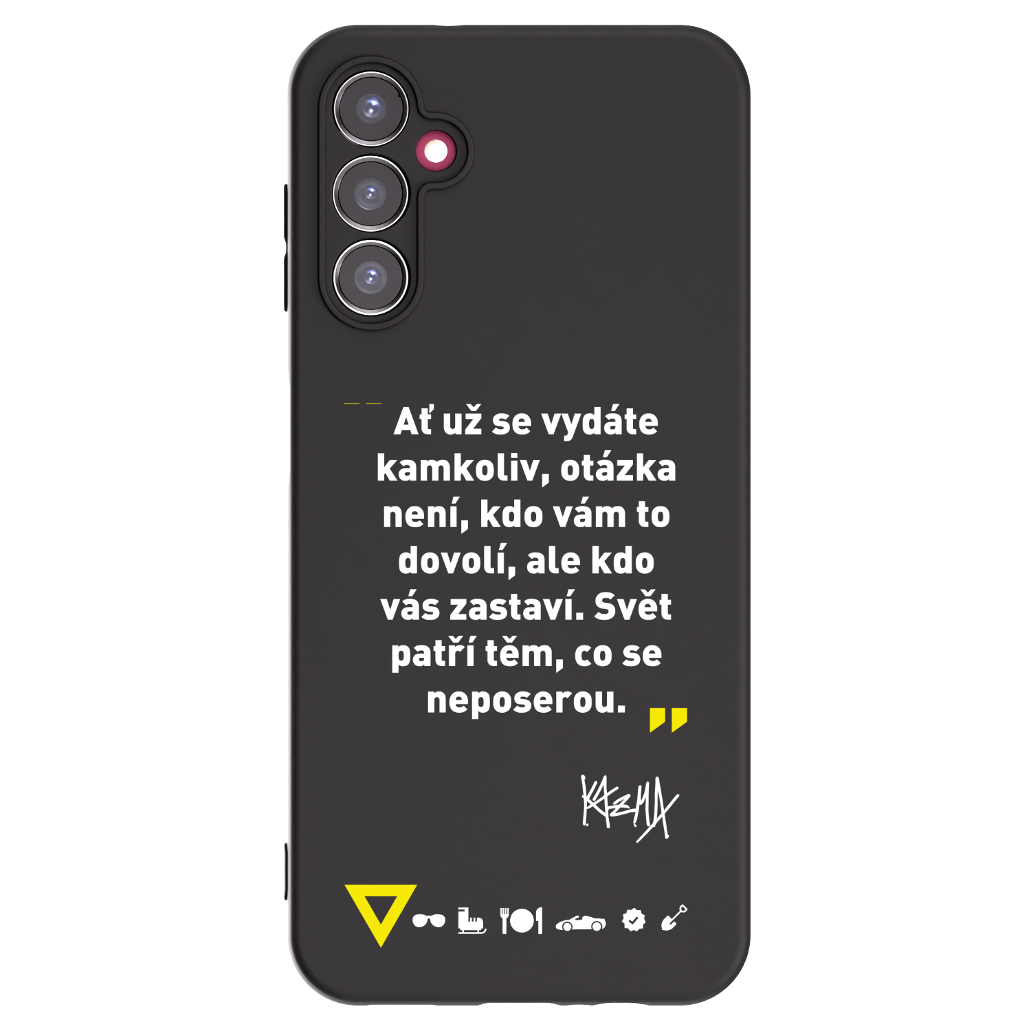 Picasee silikónový čierny obal pre Samsung Galaxy A14 5G A146P - Kazma - SVĚT PATŘÍ TĚM, CO SE NEPOSEROU