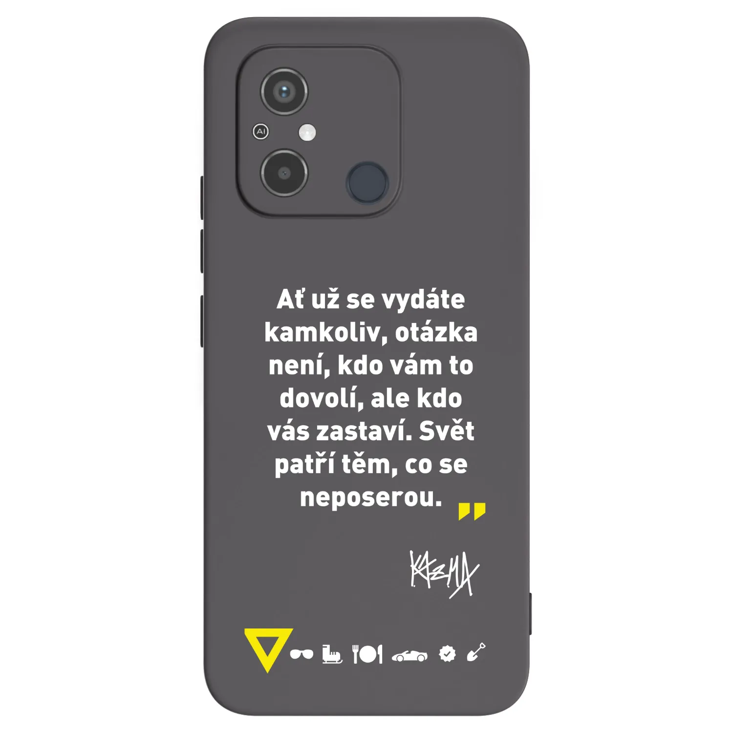 Picasee silikónový čierny obal pre Xiaomi Redmi 12C - Kazma - SVĚT PATŘÍ TĚM, CO SE NEPOSEROU