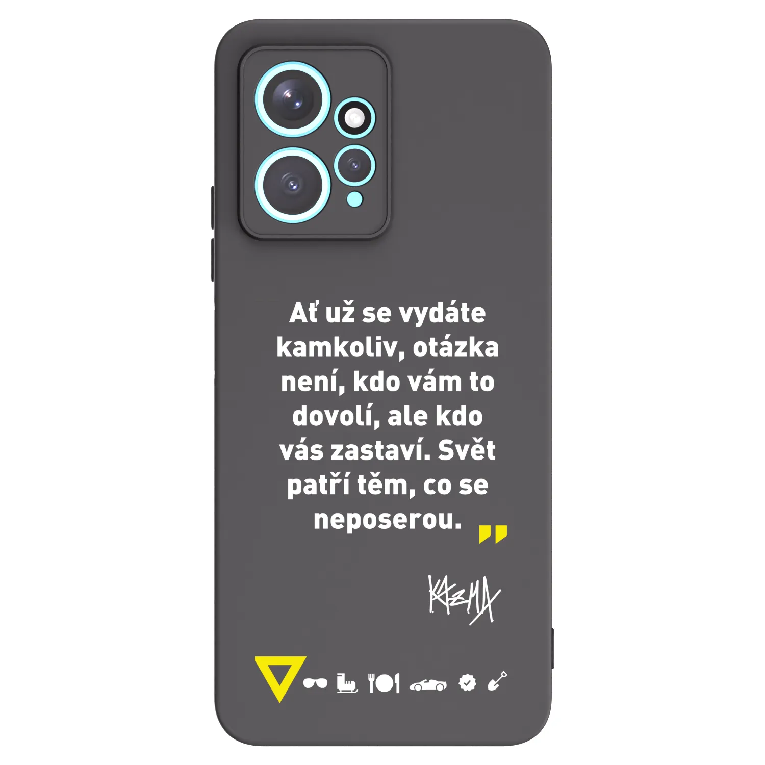Picasee silikónový čierny obal pre Xiaomi Redmi Note 12 4G - Kazma - SVĚT PATŘÍ TĚM, CO SE NEPOSEROU