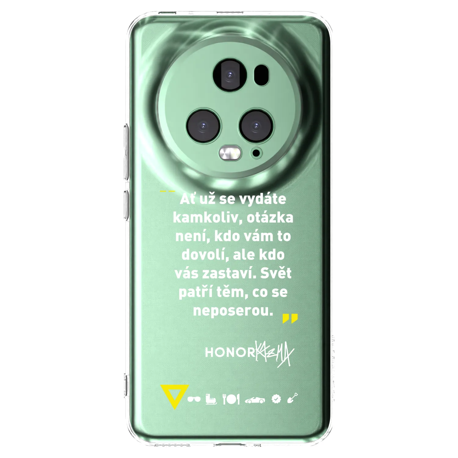 Picasee silikónový prehľadný obal pre Honor Magic5 Pro - Kazma - SVĚT PATŘÍ TĚM, CO SE NEPOSEROU