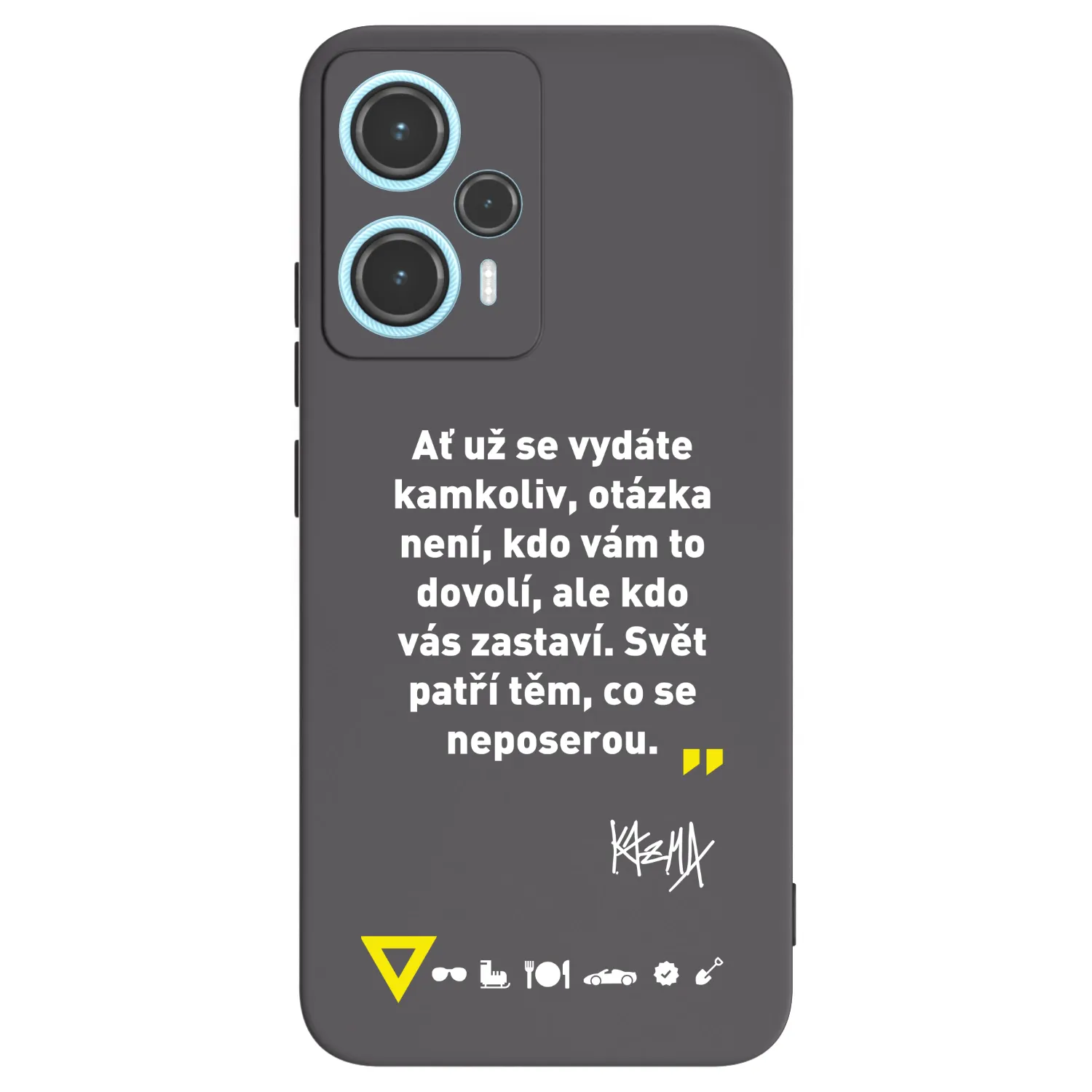 Picasee silikónový čierny obal pre Xiaomi Poco F5 - Kazma - SVĚT PATŘÍ TĚM, CO SE NEPOSEROU