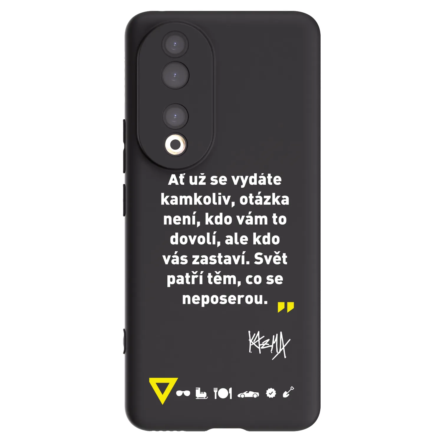 Picasee silikónový čierny obal pre Honor 90 5G - Kazma - SVĚT PATŘÍ TĚM, CO SE NEPOSEROU