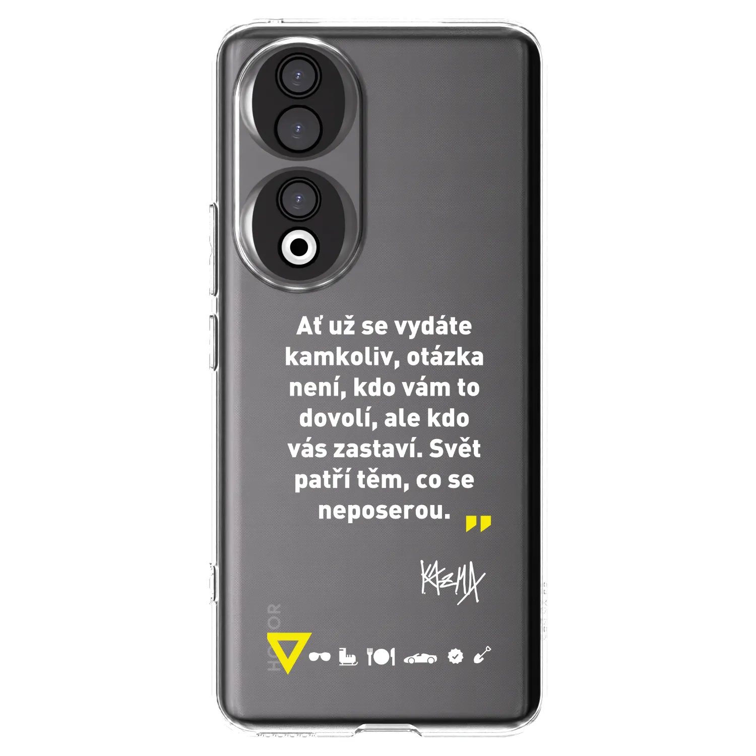 Picasee silikónový prehľadný obal pre Honor 90 5G - Kazma - SVĚT PATŘÍ TĚM, CO SE NEPOSEROU