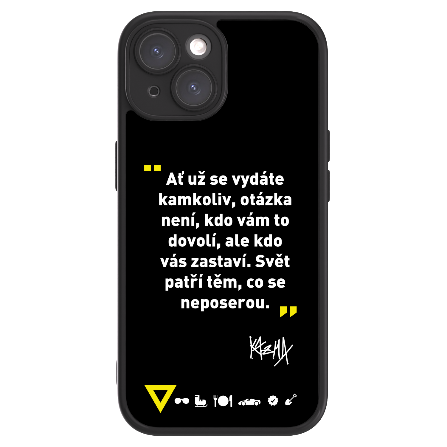 Picasee ULTIMATE CASE pro Apple iPhone 15 - Kazma - SVĚT PATŘÍ TĚM, CO SE NEPOSEROU