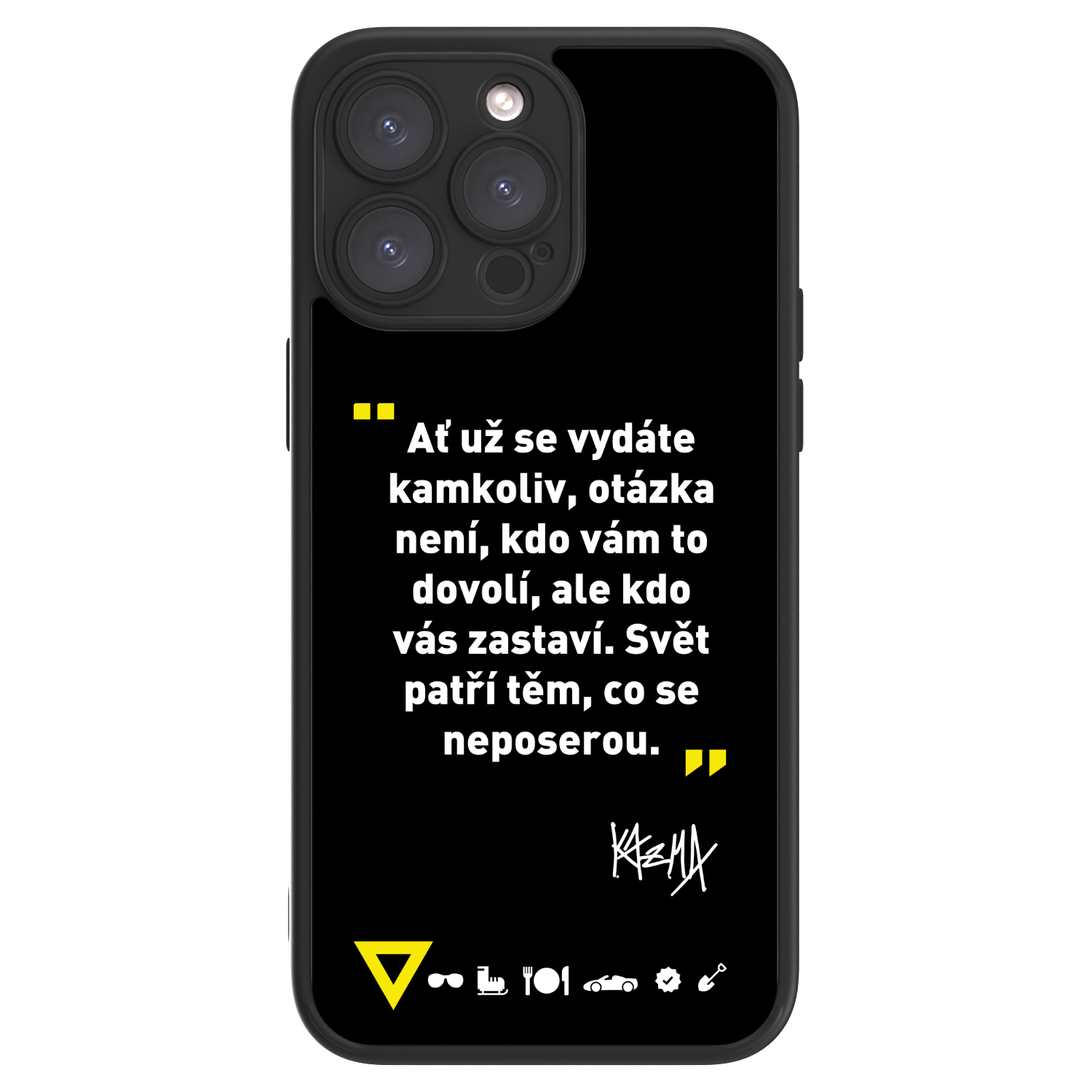 Picasee ULTIMATE CASE MagSafe pro Apple iPhone 15 Pro Max - Kazma - SVĚT PATŘÍ TĚM, CO SE NEPOSEROU