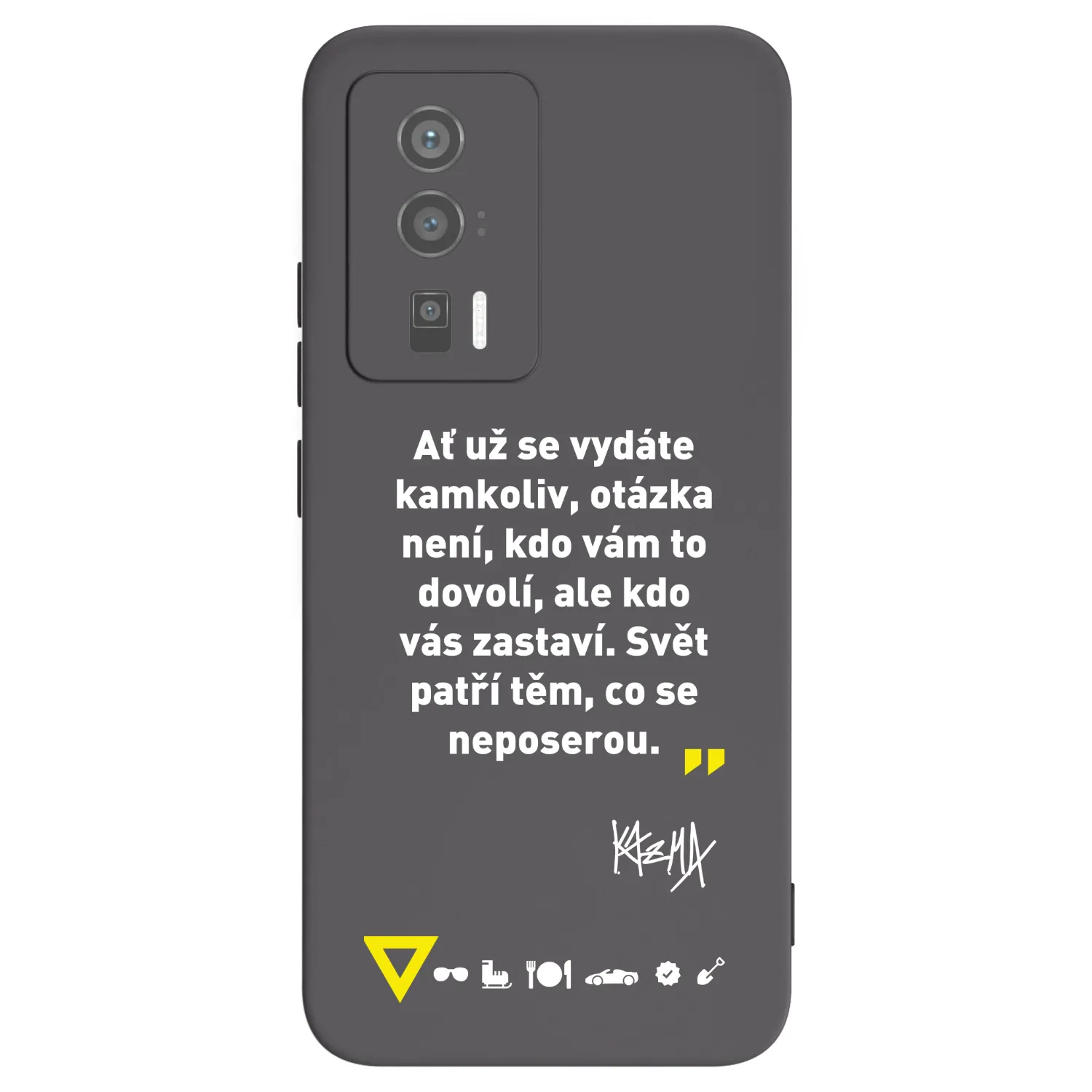 Picasee silikónový čierny obal pre Xiaomi Poco F5 Pro 5G - Kazma - SVĚT PATŘÍ TĚM, CO SE NEPOSEROU