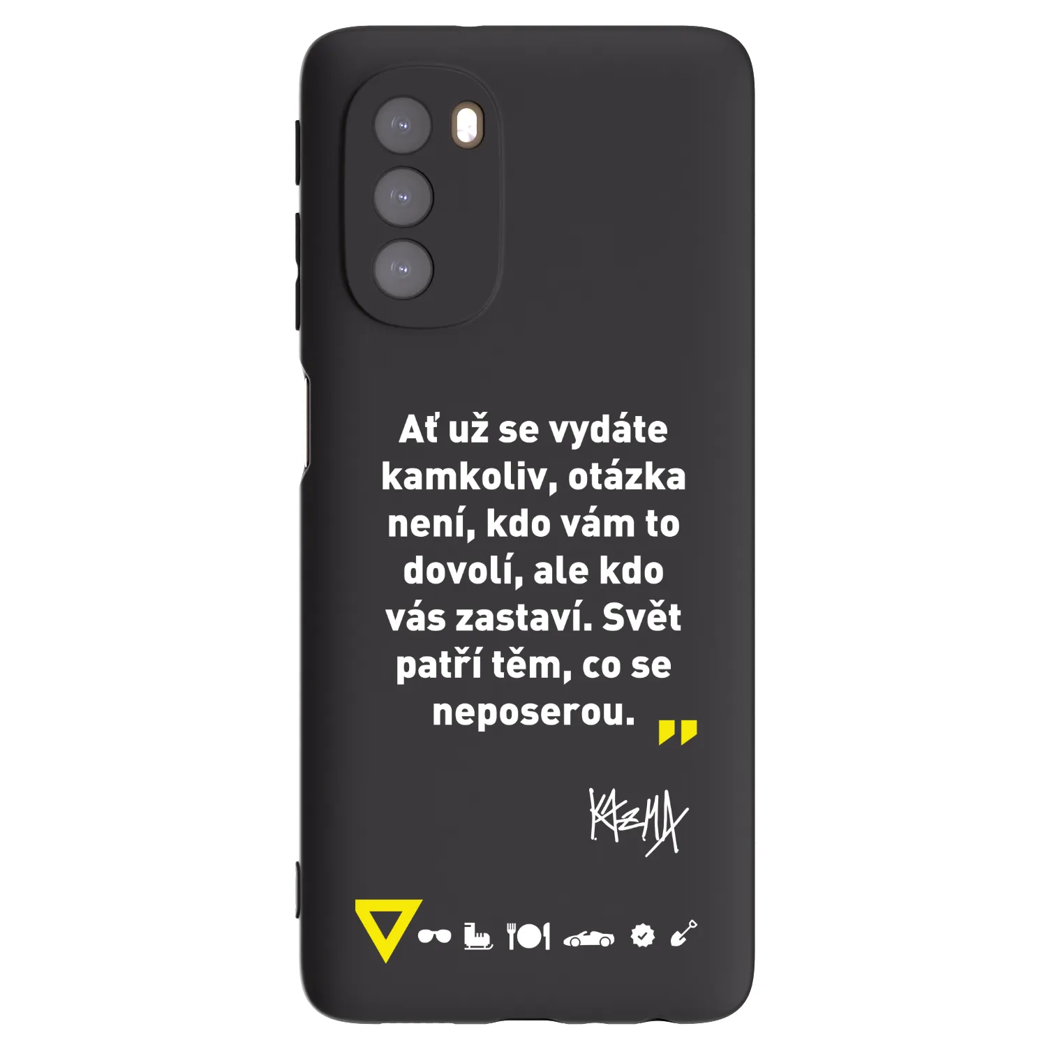 Picasee silikónový čierny obal pre Motorola Moto G51 - Kazma - SVĚT PATŘÍ TĚM, CO SE NEPOSEROU