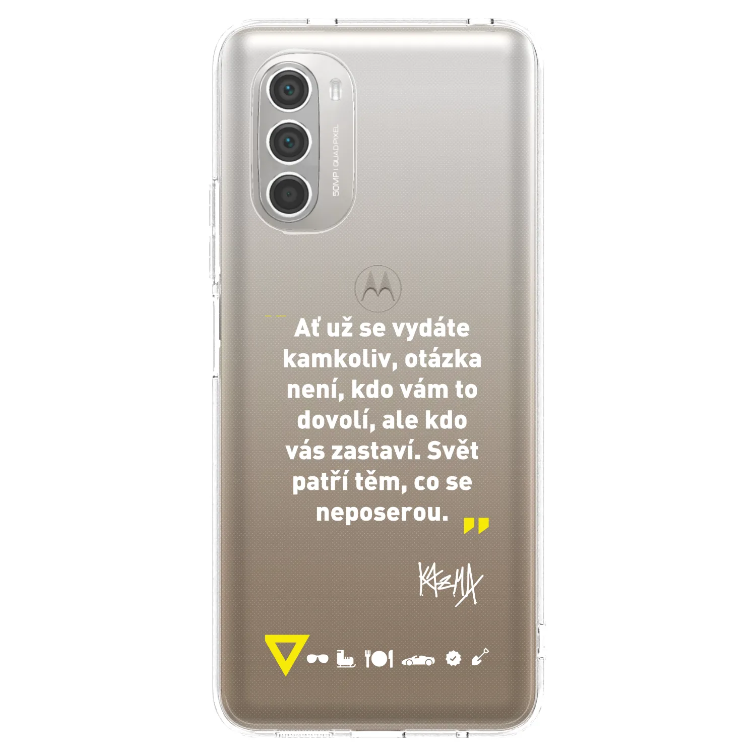 Picasee silikónový prehľadný obal pre Motorola Moto G51 - Kazma - SVĚT PATŘÍ TĚM, CO SE NEPOSEROU