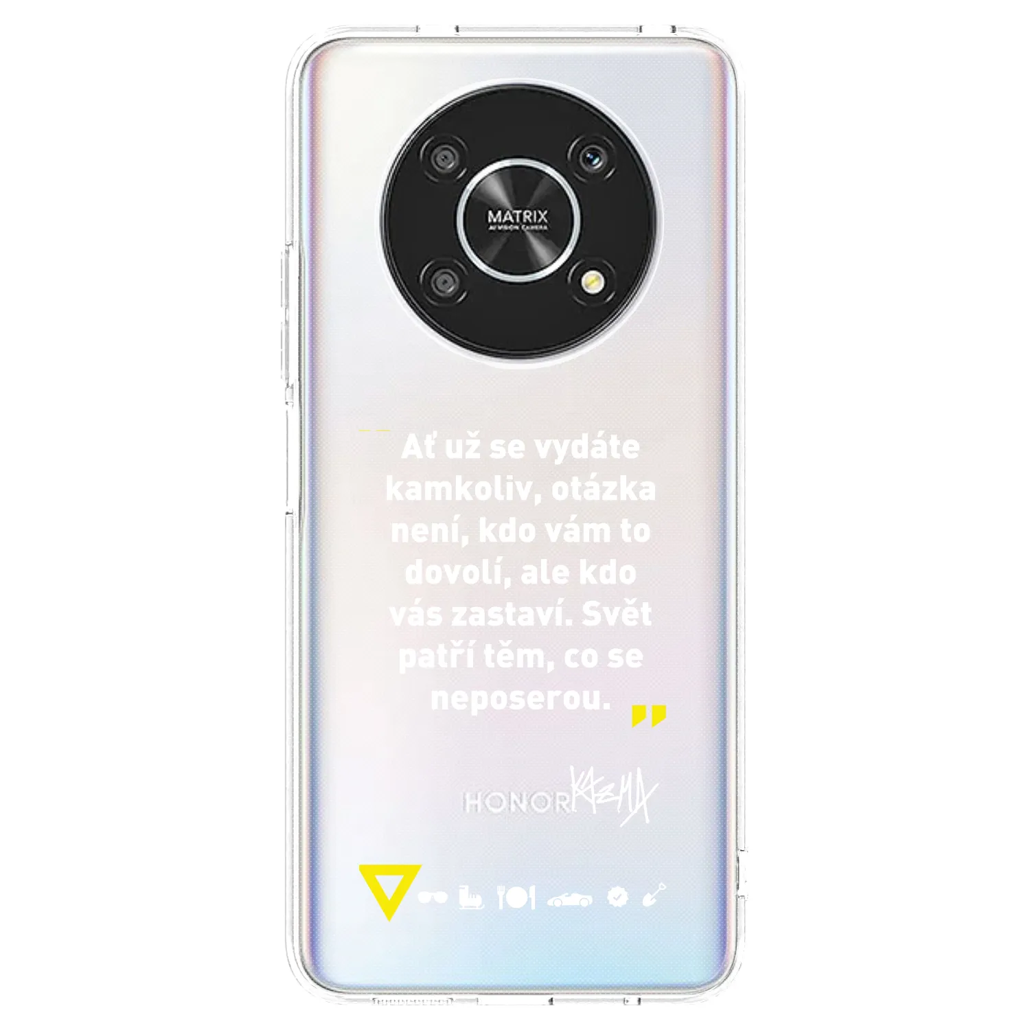Picasee silikónový prehľadný obal pre Honor Magic4 Lite 5G - Kazma - SVĚT PATŘÍ TĚM, CO SE NEPOSEROU