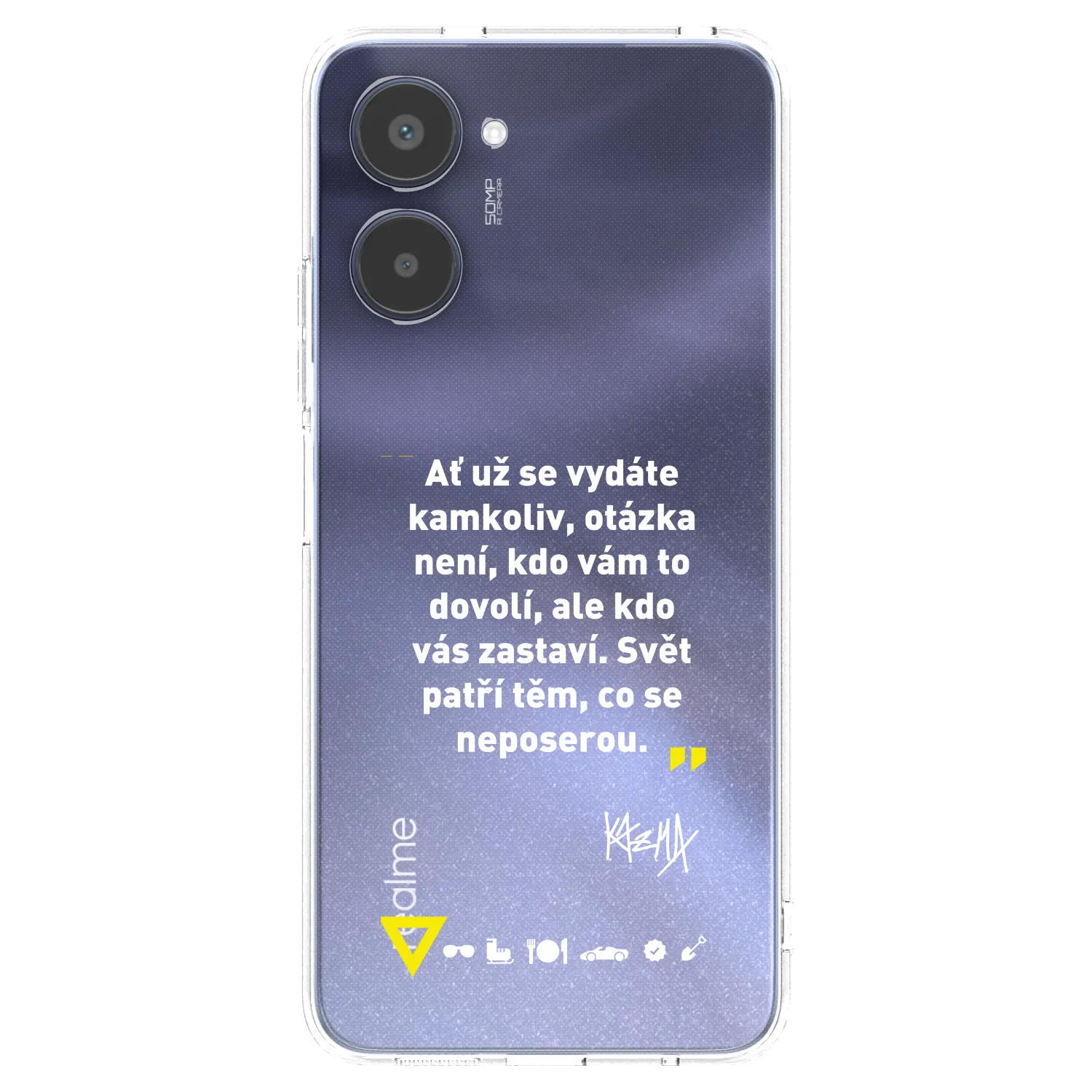 Picasee silikónový prehľadný obal pre Realme 10 4G - Kazma - SVĚT PATŘÍ TĚM, CO SE NEPOSEROU