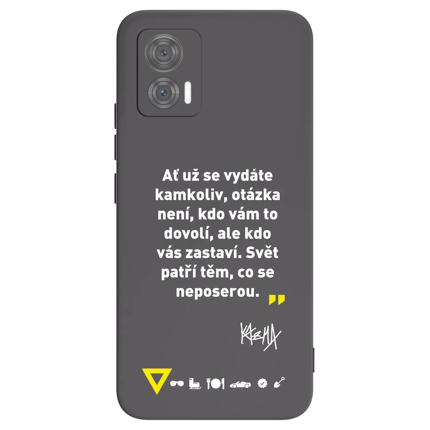 Picasee silikónový čierny obal pre Motorola Edge 30 Neo - Kazma - SVĚT PATŘÍ TĚM, CO SE NEPOSEROU