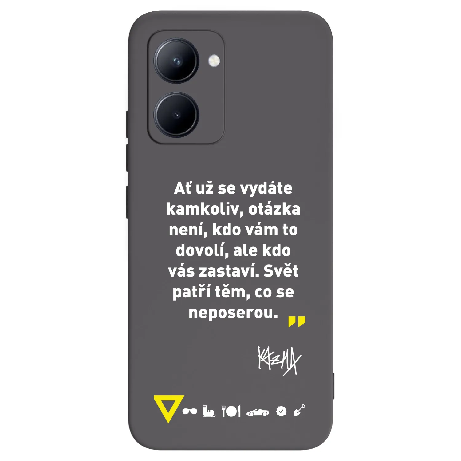 Picasee silikónový čierny obal pre Realme C33 (2023) - Kazma - SVĚT PATŘÍ TĚM, CO SE NEPOSEROU