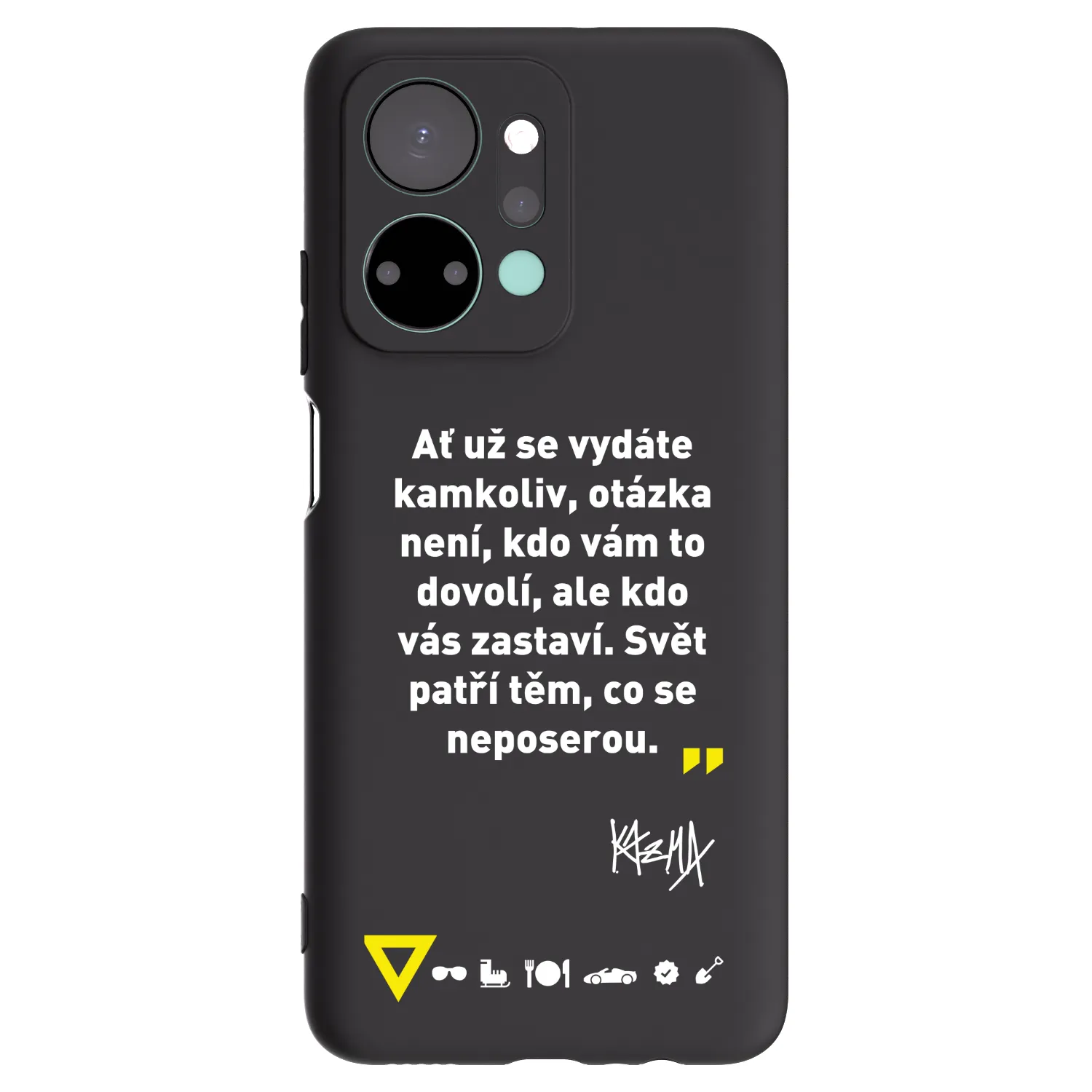 Picasee silikónový čierny obal pre Honor X7a - Kazma - SVĚT PATŘÍ TĚM, CO SE NEPOSEROU