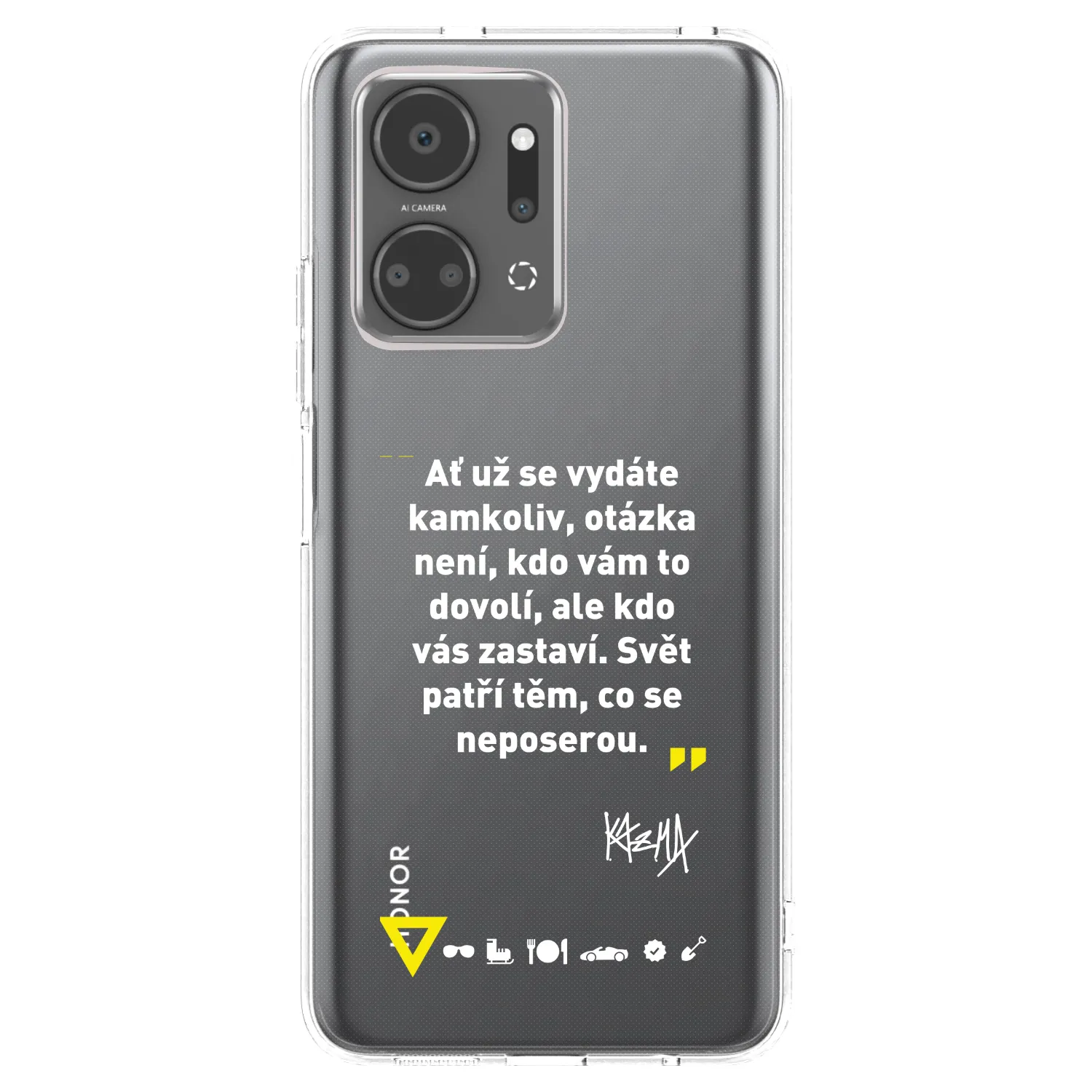 Picasee silikónový prehľadný obal pre Honor X7a - Kazma - SVĚT PATŘÍ TĚM, CO SE NEPOSEROU