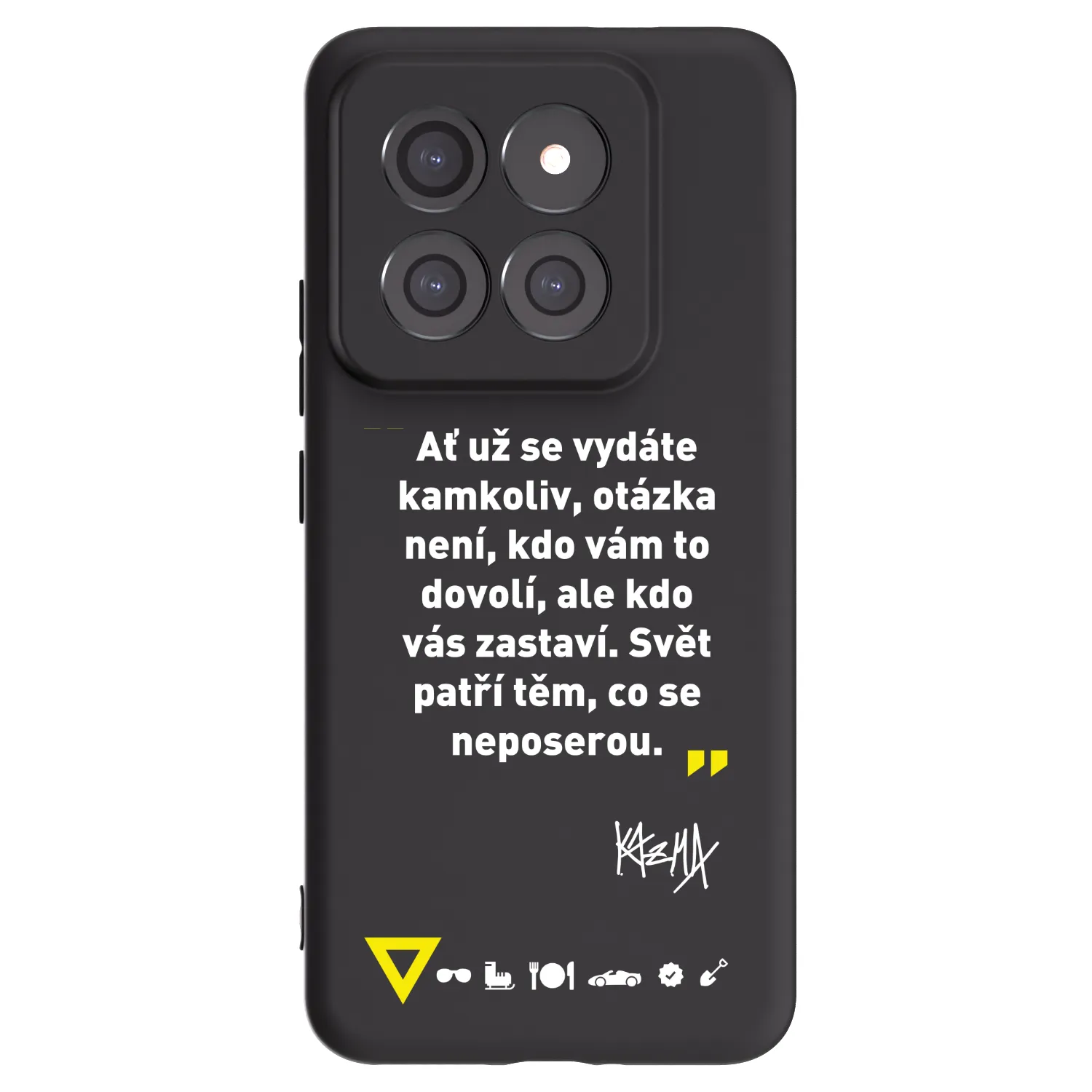 Picasee silikónový čierny obal pre Xiaomi 14 Pro - Kazma - SVĚT PATŘÍ TĚM, CO SE NEPOSEROU