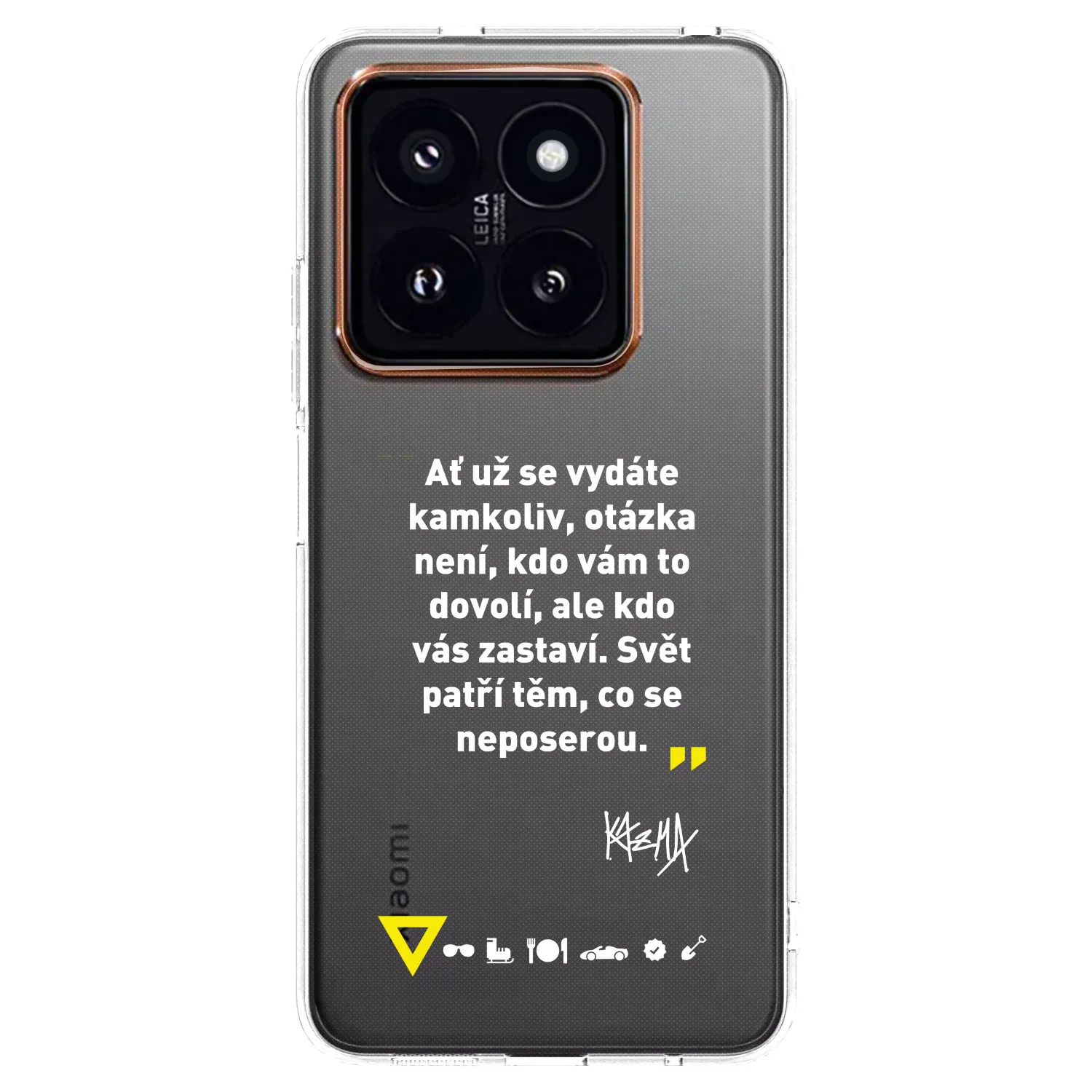 Silikónový prehľadný obal pre Xiaomi 14 Pro - Kazma - SVĚT PATŘÍ TĚM, CO SE NEPOSEROU