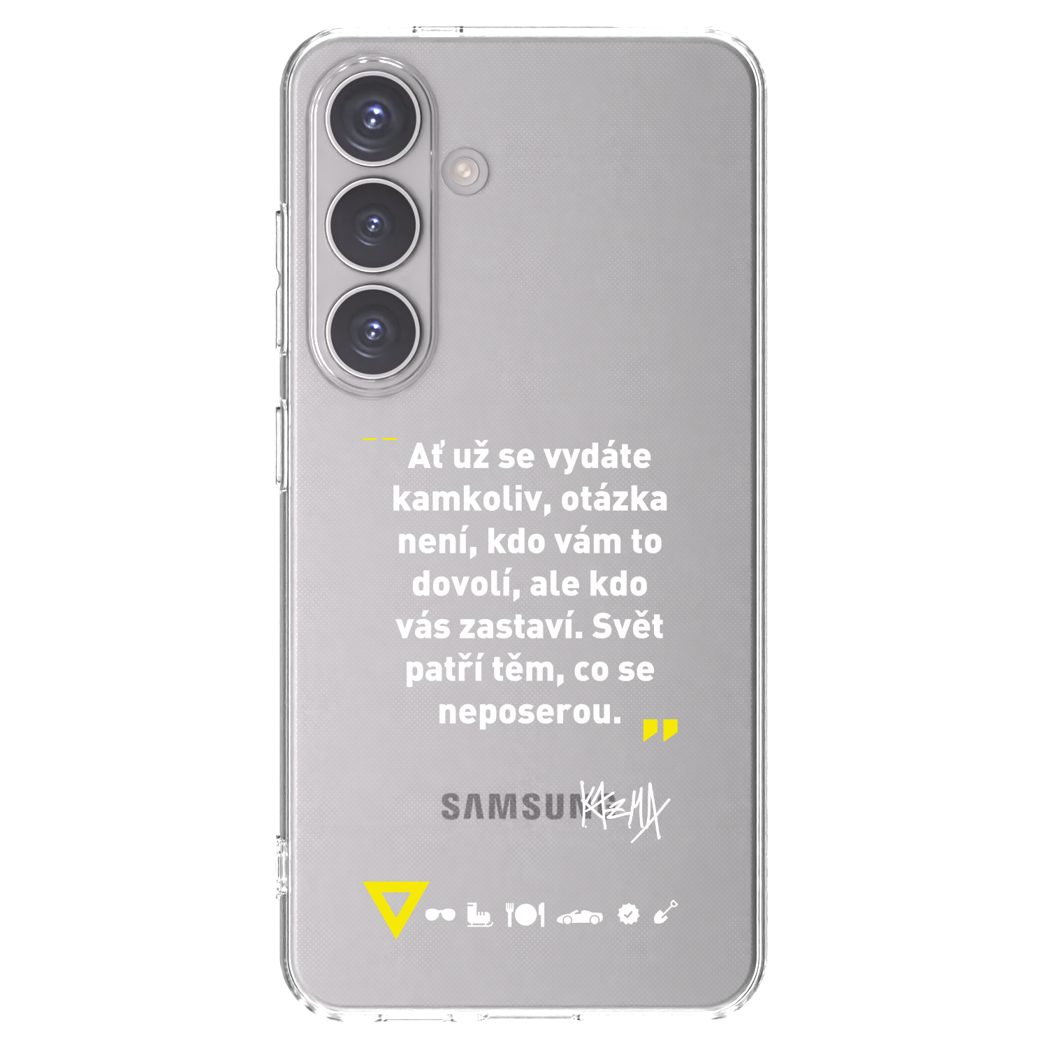 Picasee silikónový prehľadný obal pre Samsung Galaxy S24 S921B 5G - Kazma - SVĚT PATŘÍ TĚM, CO SE NEPOSEROU