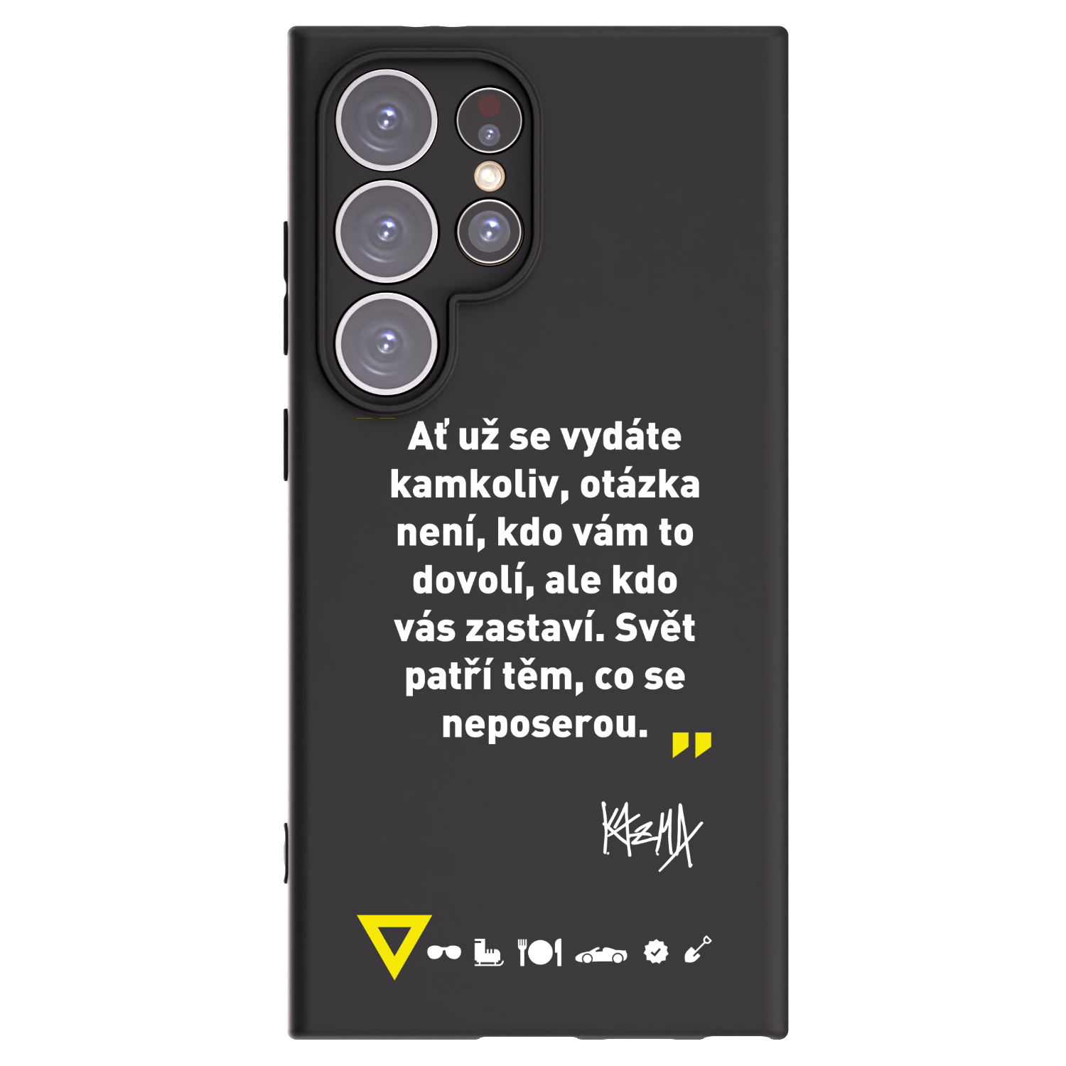 Picasee silikónový čierny obal pre Samsung Galaxy S24 Ultra S928B 5G - Kazma - SVĚT PATŘÍ TĚM, CO SE NEPOSEROU