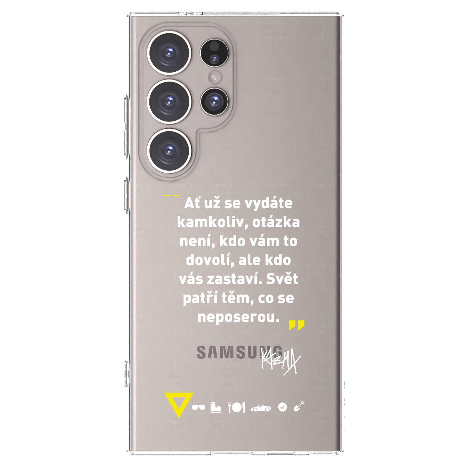 Picasee silikónový prehľadný obal pre Samsung Galaxy S24 Ultra S928B 5G - Kazma - SVĚT PATŘÍ TĚM, CO SE NEPOSEROU