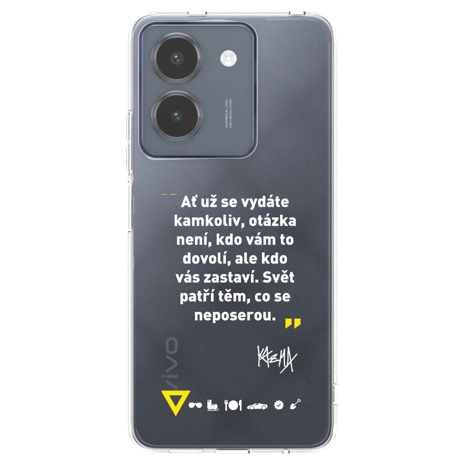 Picasee silikónový prehľadný obal pre Vivo Y36 4G - Kazma - SVĚT PATŘÍ TĚM, CO SE NEPOSEROU