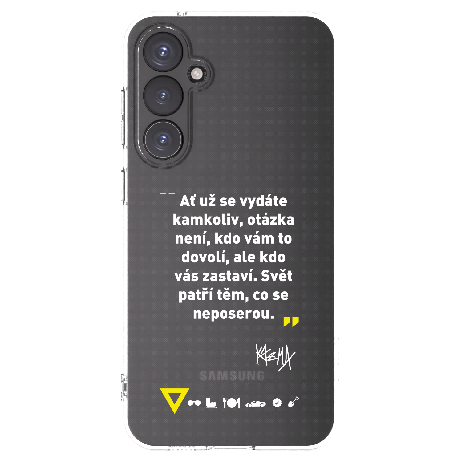 Picasee silikónový prehľadný obal pre Samsung Galaxy S23 FE S711B - Kazma - SVĚT PATŘÍ TĚM, CO SE NEPOSEROU