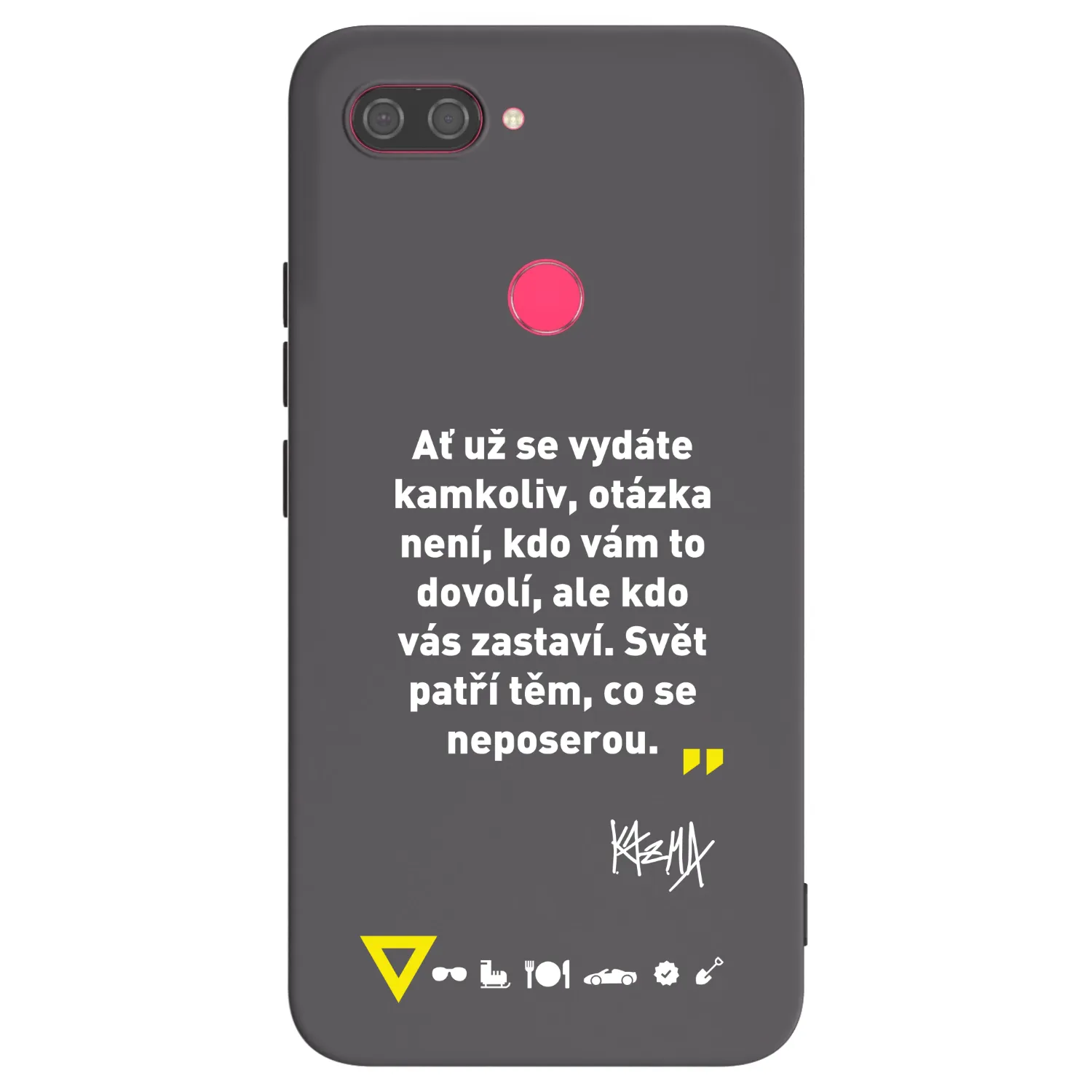 Picasee silikónový čierny obal pre Xiaomi Mi 8 Lite - Kazma - SVĚT PATŘÍ TĚM, CO SE NEPOSEROU