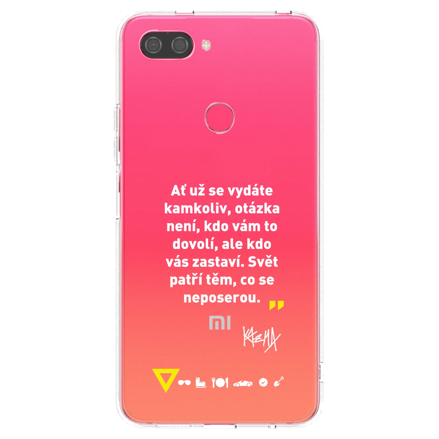 Picasee silikónový prehľadný obal pre Xiaomi Mi 8 Lite - Kazma - SVĚT PATŘÍ TĚM, CO SE NEPOSEROU