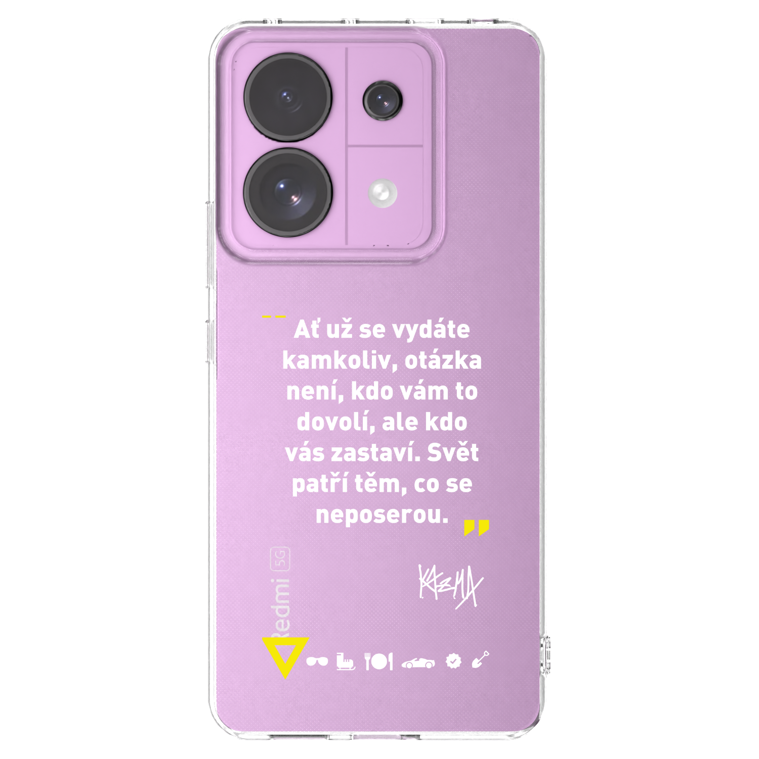 Picasee silikónový prehľadný obal pre Xiaomi Redmi Note 13 Pro 5G - Kazma - SVĚT PATŘÍ TĚM, CO SE NEPOSEROU