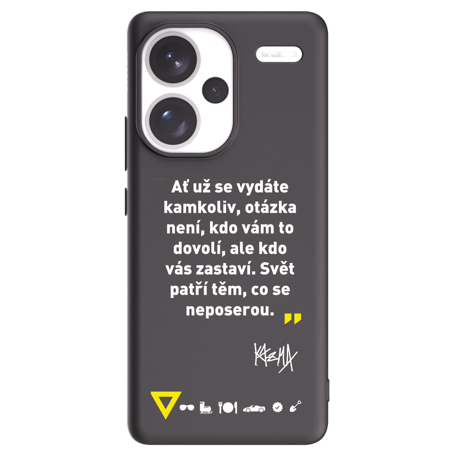 Picasee silikónový čierny obal pre Xiaomi Redmi Note 13 Pro+ 5G - Kazma - SVĚT PATŘÍ TĚM, CO SE NEPOSEROU