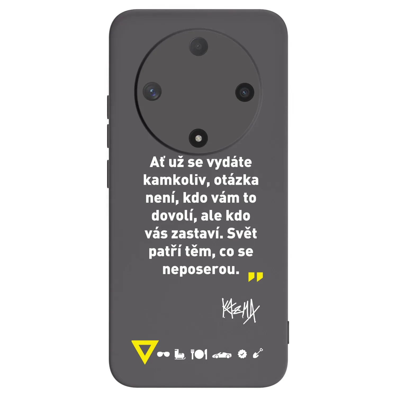 Picasee silikónový čierny obal pre Honor Magic6 Lite 5G - Kazma - SVĚT PATŘÍ TĚM, CO SE NEPOSEROU