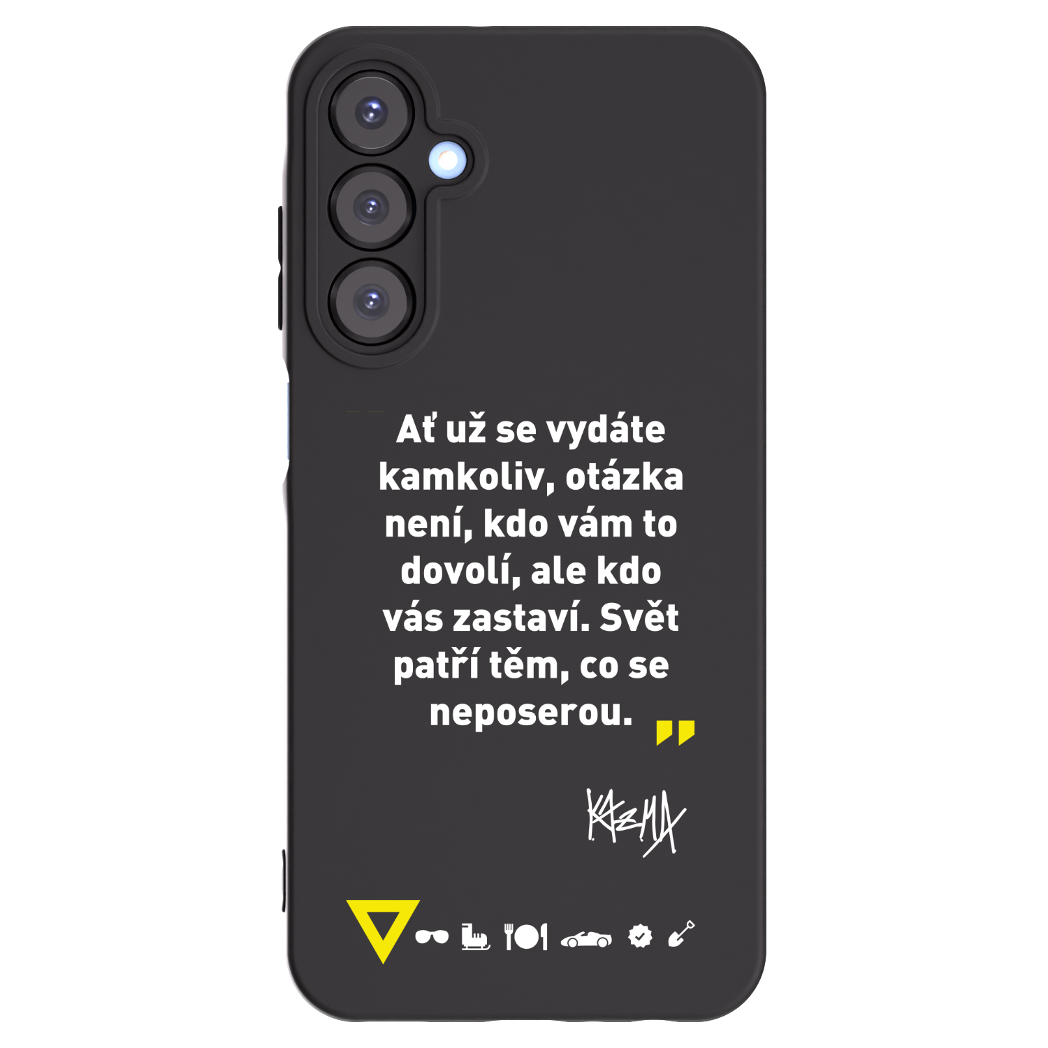 Picasee silikónový čierny obal pre Samsung Galaxy A25 A256B 5G - Kazma - SVĚT PATŘÍ TĚM, CO SE NEPOSEROU