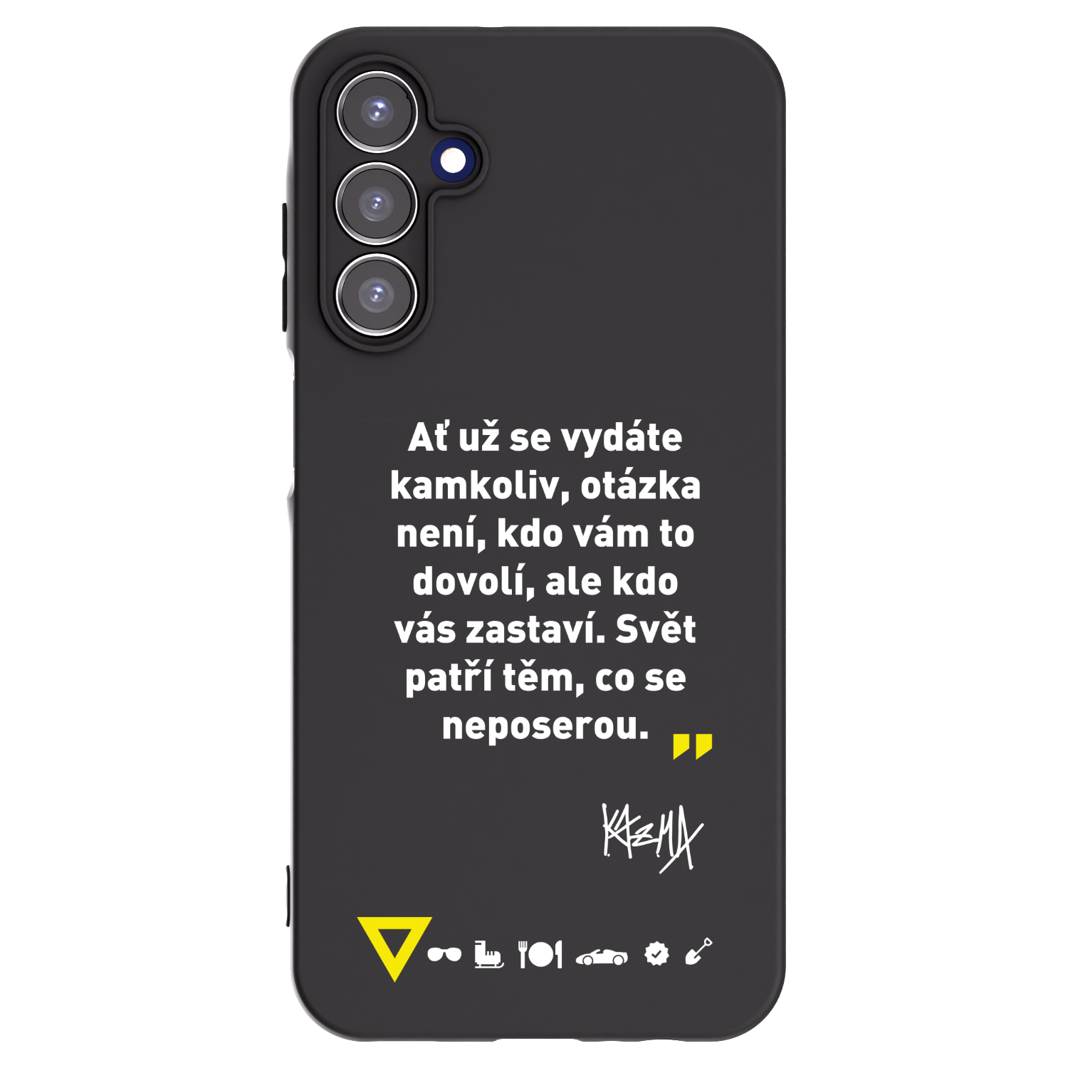 Picasee silikónový čierny obal pre Samsung Galaxy A15 A155F 4G - Kazma - SVĚT PATŘÍ TĚM, CO SE NEPOSEROU