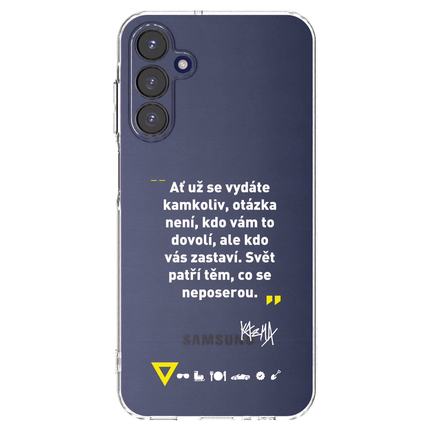 Picasee silikónový prehľadný obal pre Samsung Galaxy A15 A155F 4G - Kazma - SVĚT PATŘÍ TĚM, CO SE NEPOSEROU